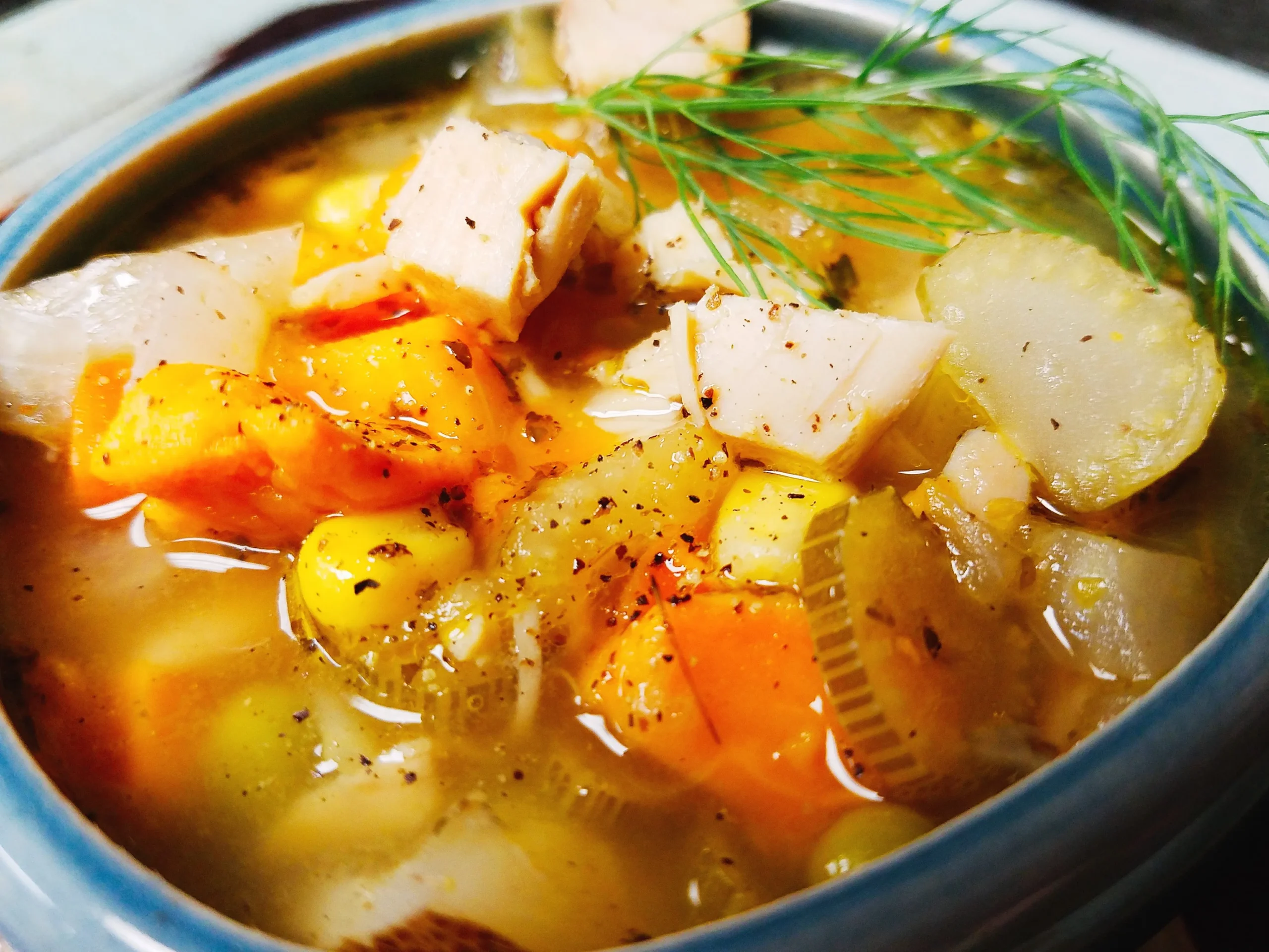 Turkey Sweet Potato and Garbanzo Soup