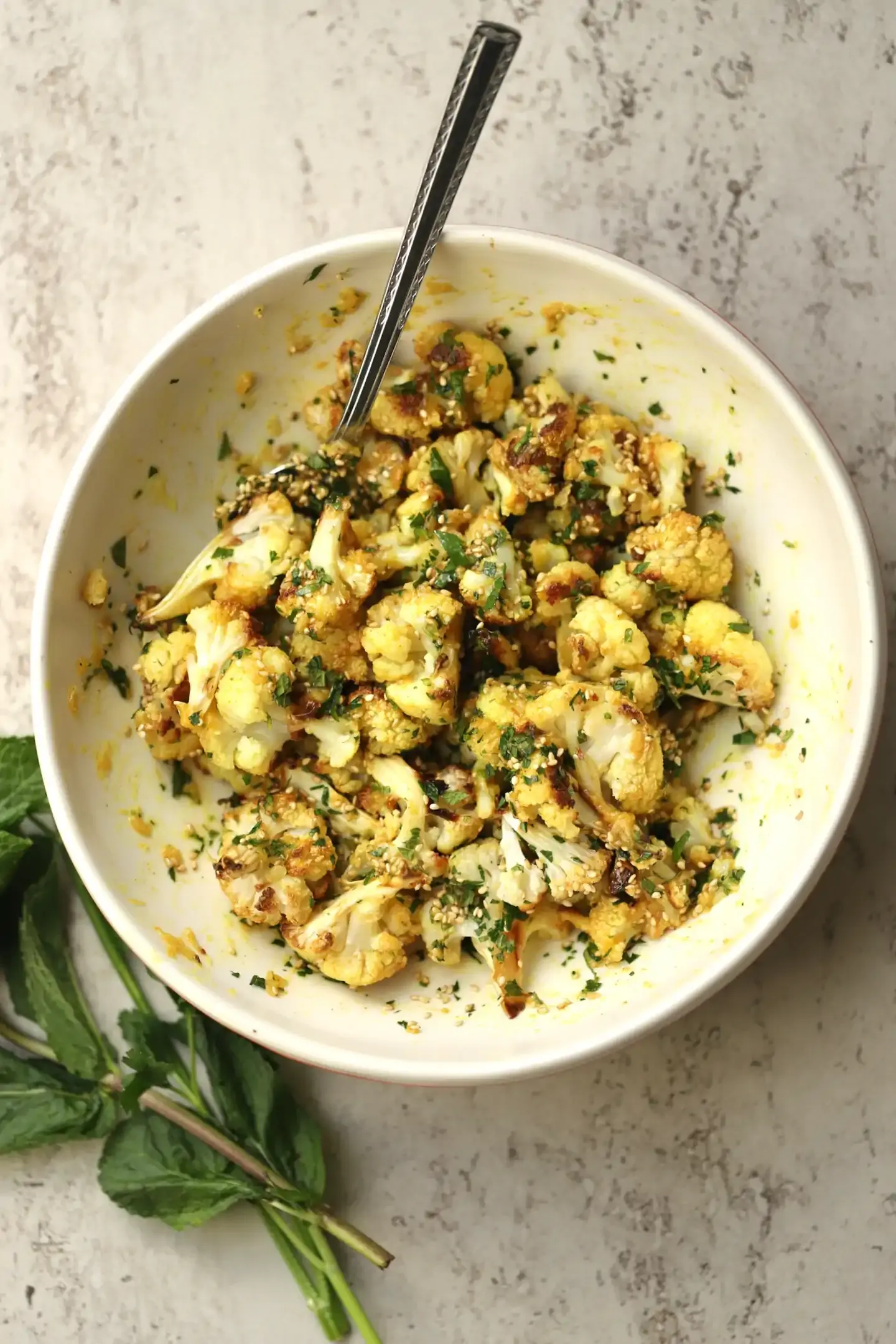 Turmeric Marinated Cauliflower Salad
