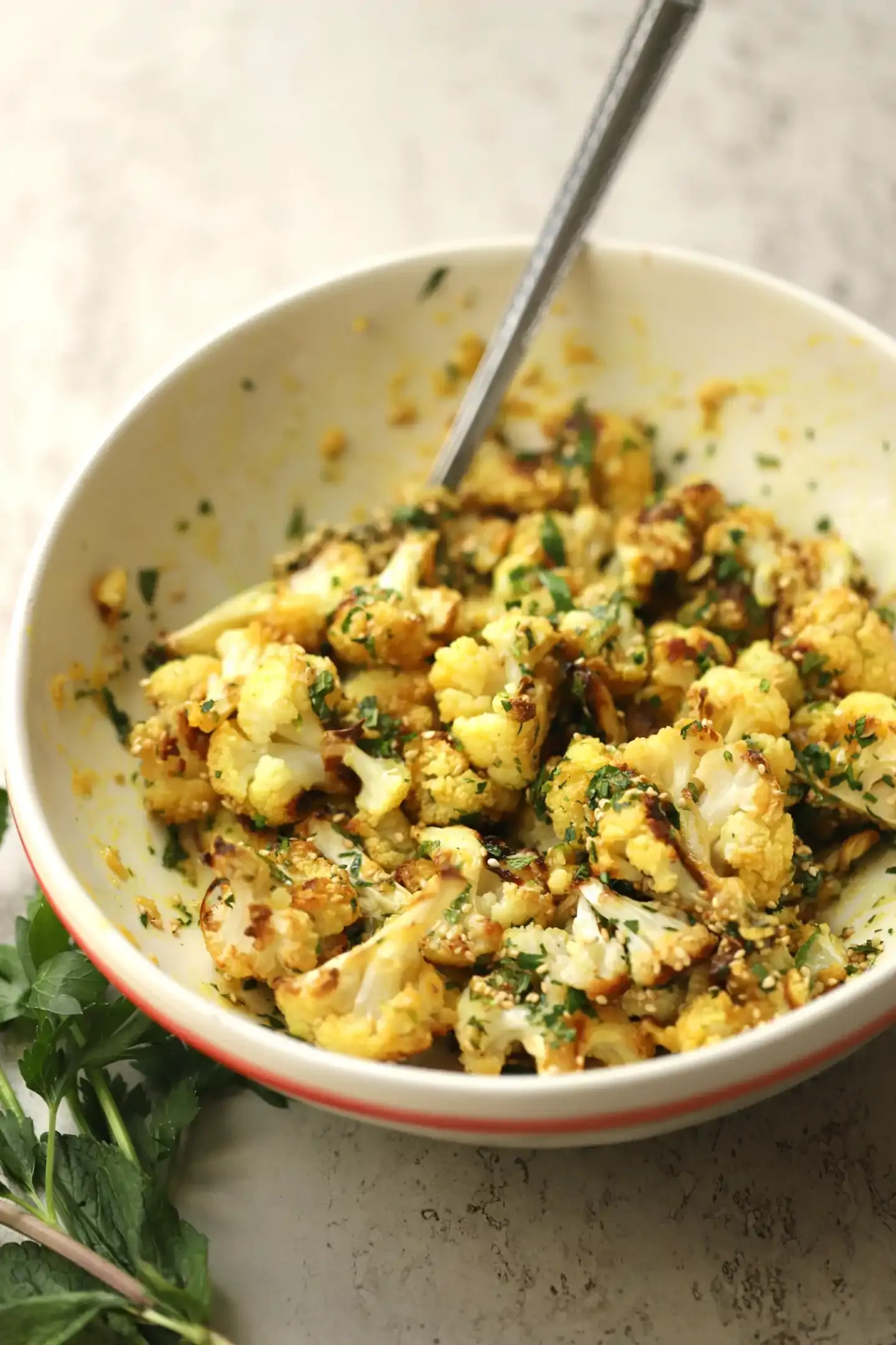 Turmeric Roasted Cauliflower Salad