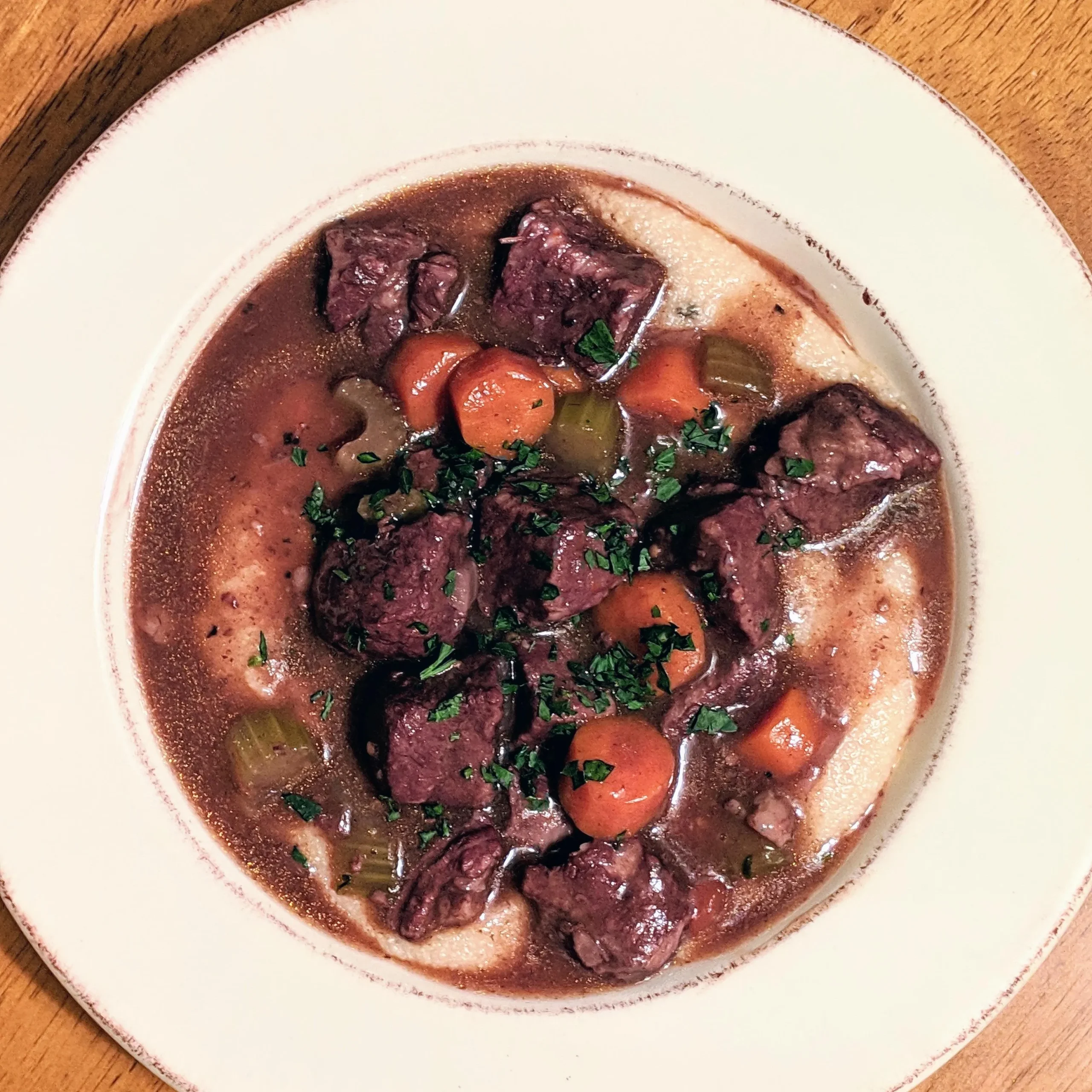 Tuscan Beef Stew with Polenta