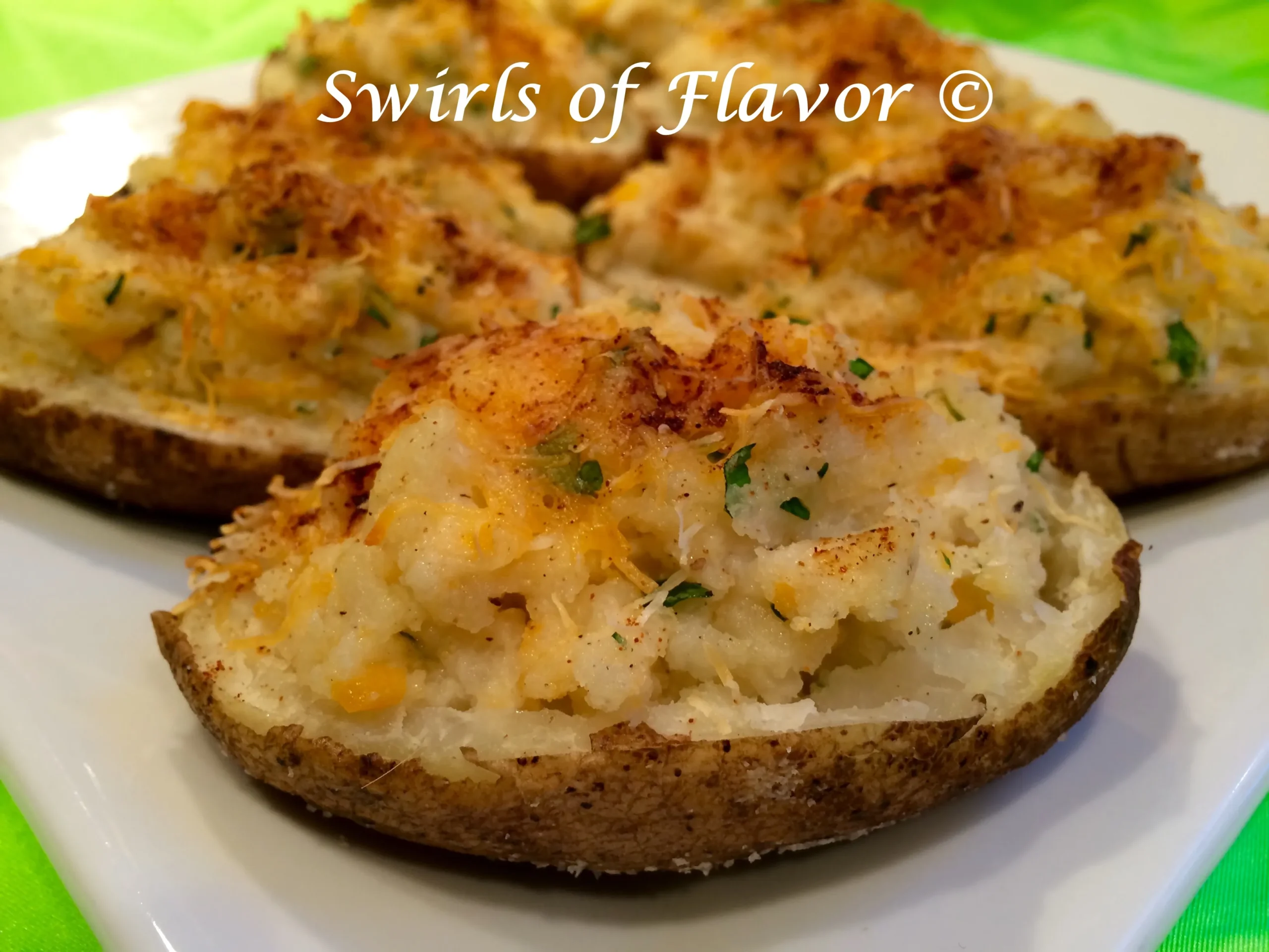 Twice Baked Apple White Cheddar Potatoes