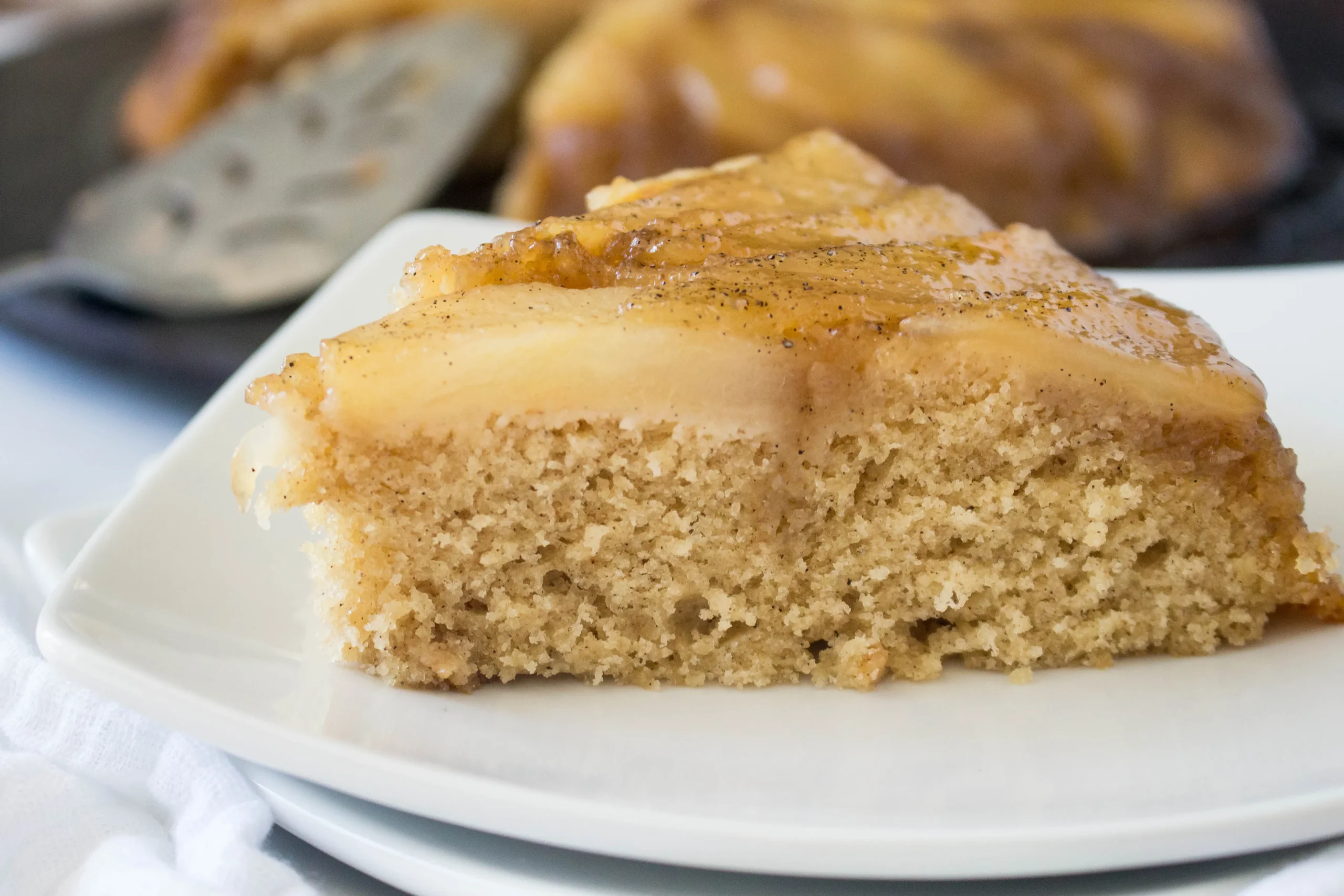 Two Years Caramelized Cardamom Pear Upside Down Cake