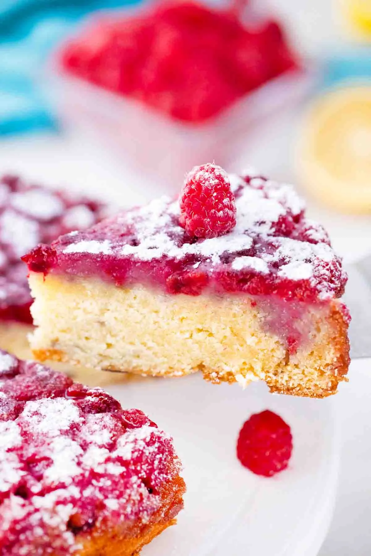 Upside Down Cake Plum Raspberry