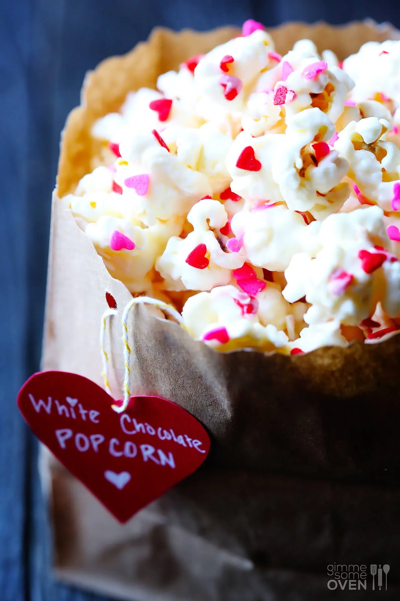 Valentines Day White Chocolate Popcorn