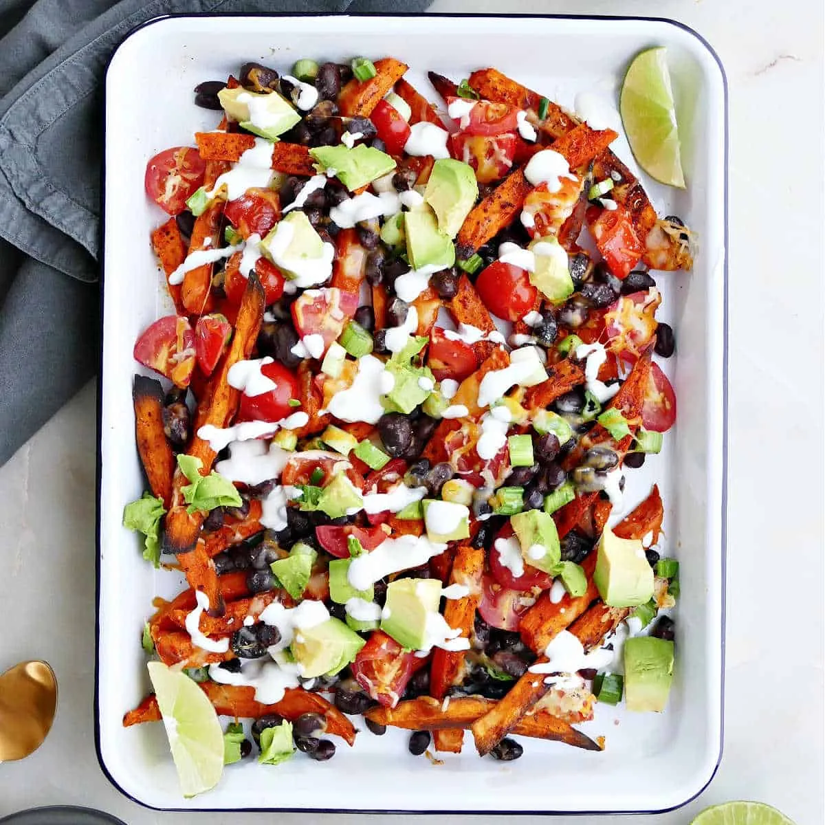 Vegan Chili Loaded Sweet Potato Fries