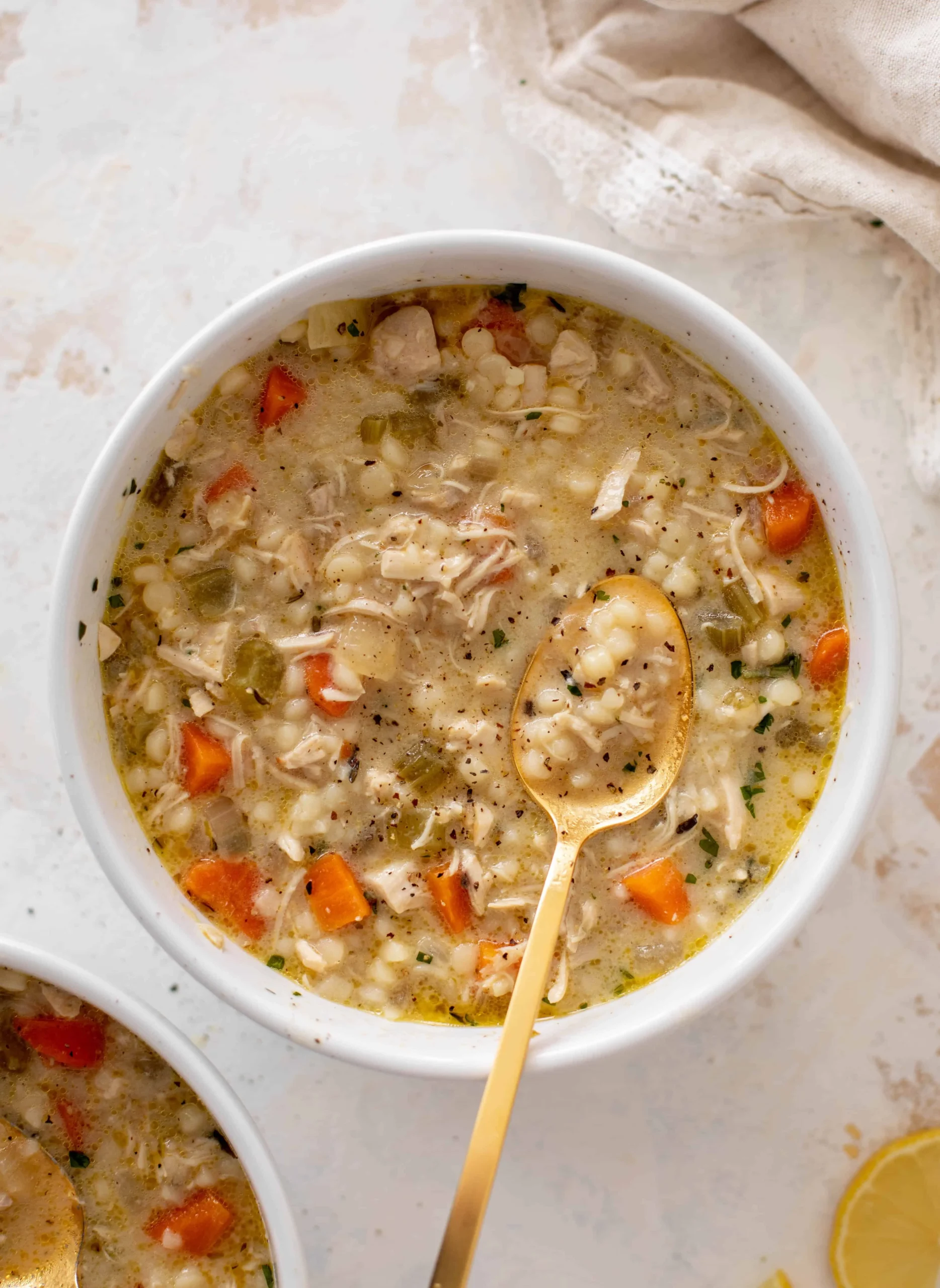 Vegan Creamy Cajun Chicken Couscous Soup
