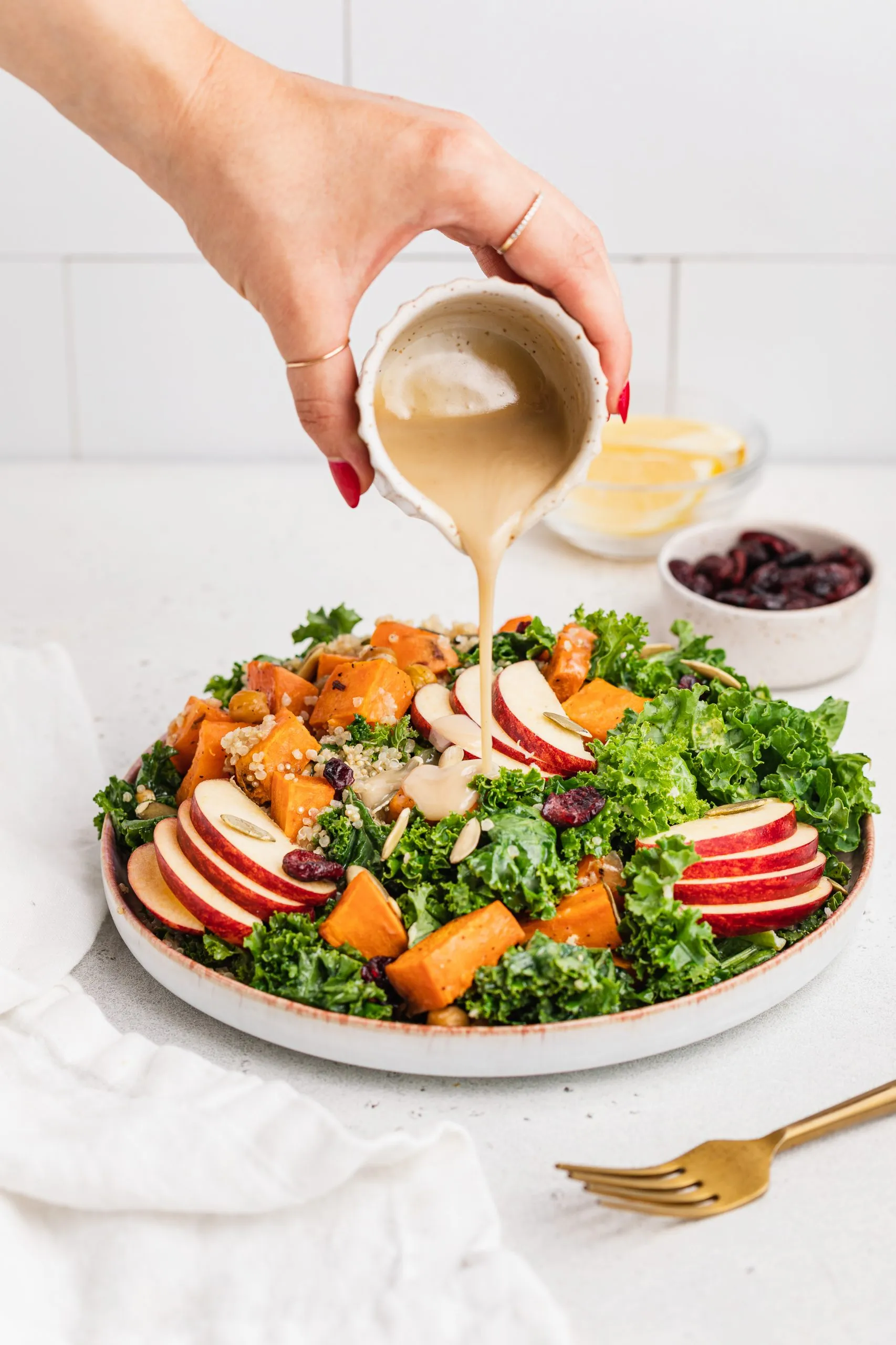 Vegan Creamy Maple Tahini Dressing with Dijon