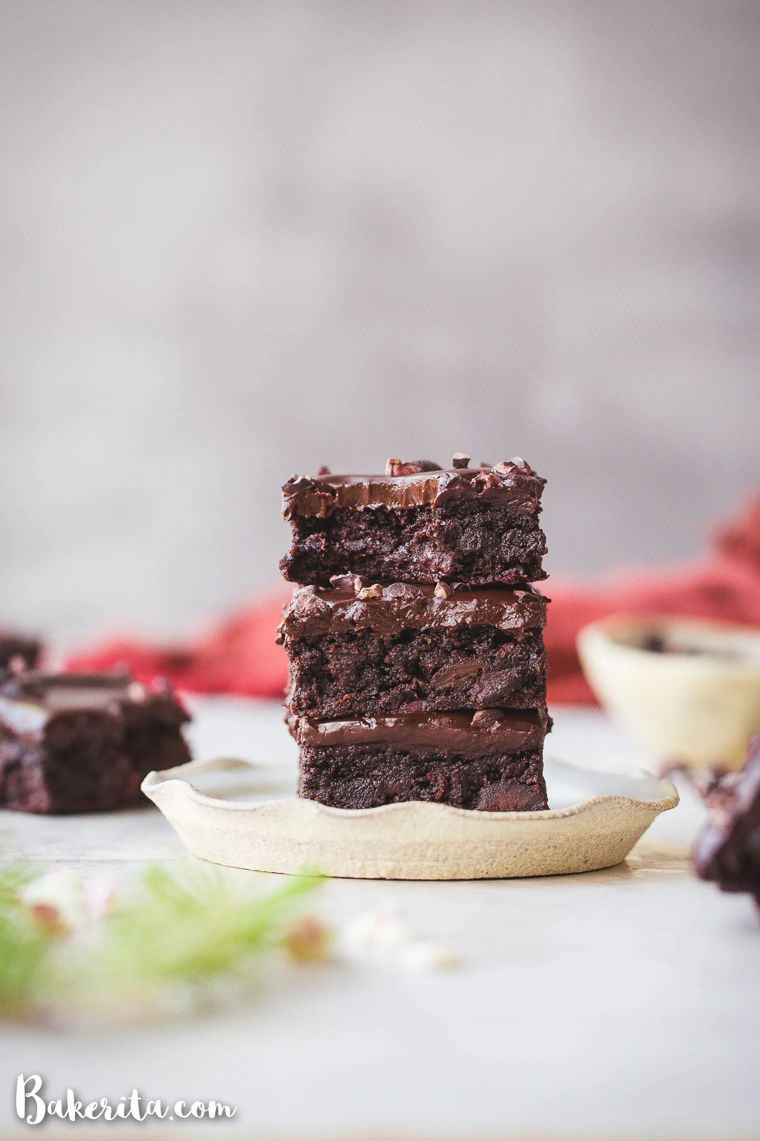 Vegan Dark Chocolate Peppermint Brownies