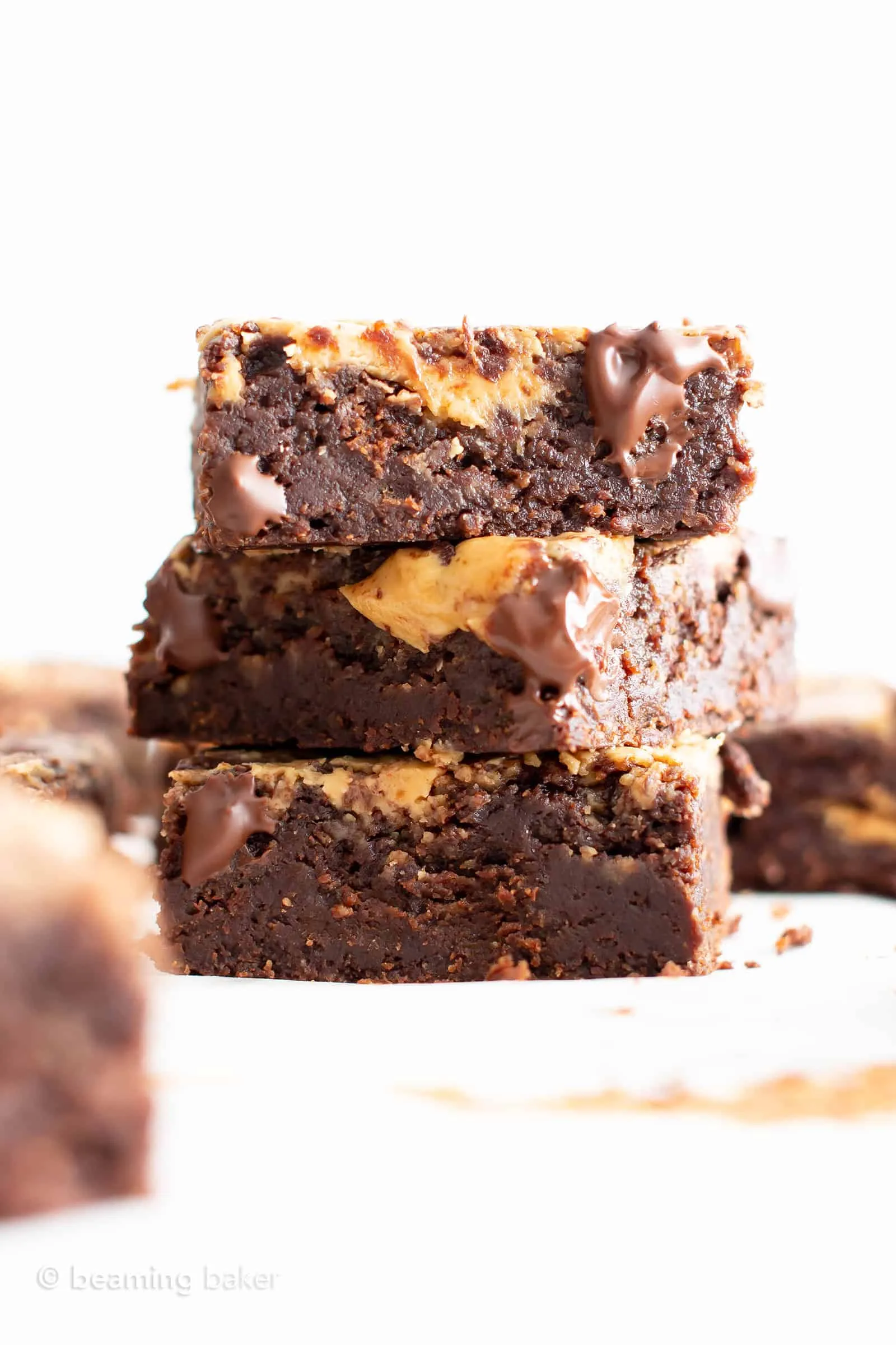 Vegan Gluten Free Peanut Butter Swirl Brownies