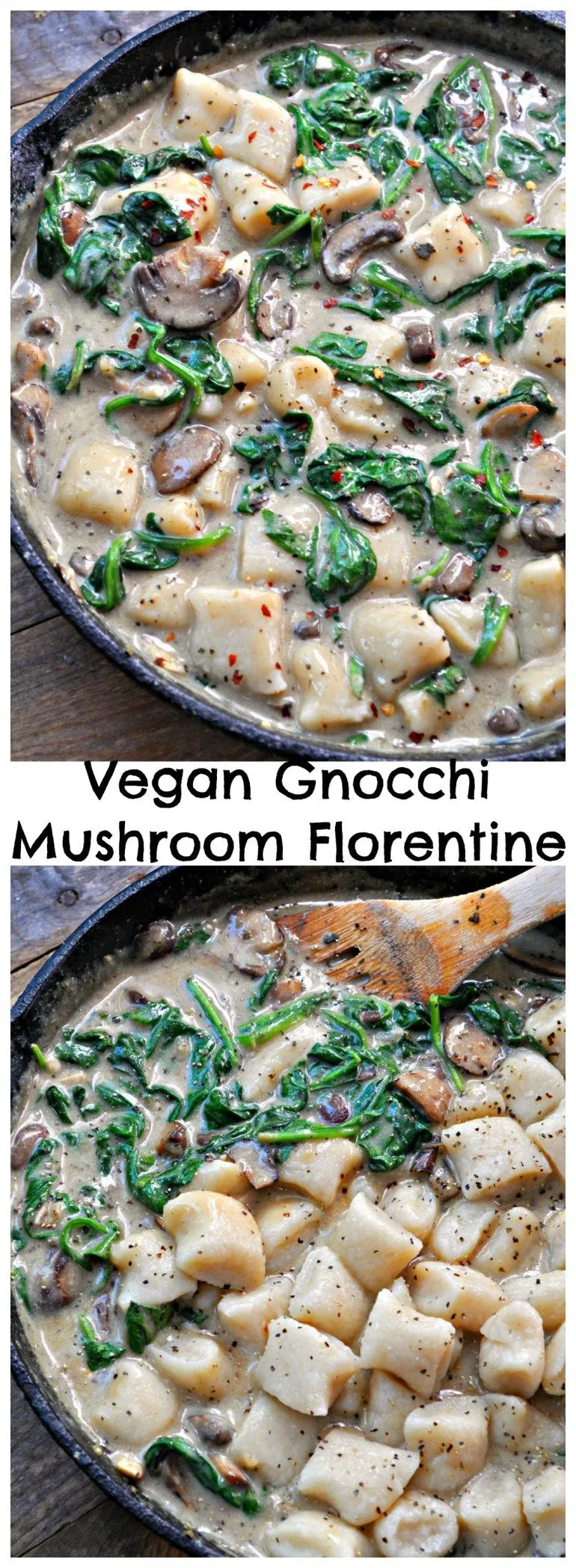Vegan Gnocchi Mushroom Florentine