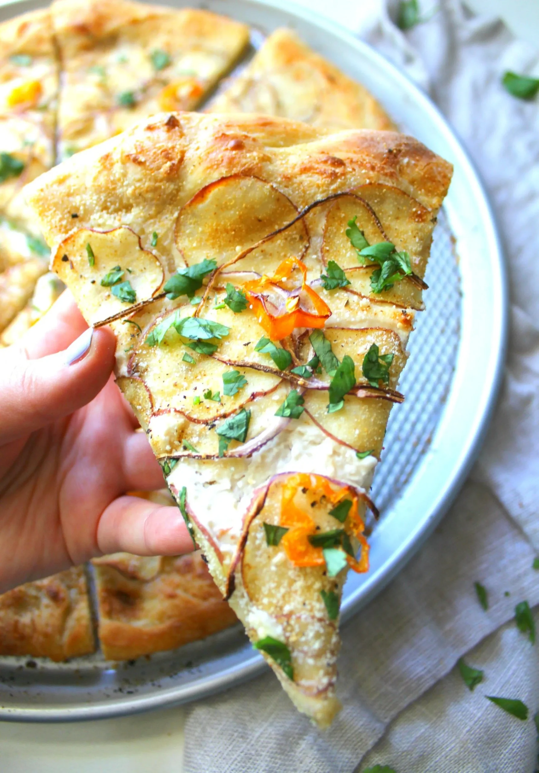 Vegan Mashed Potato White Pizza