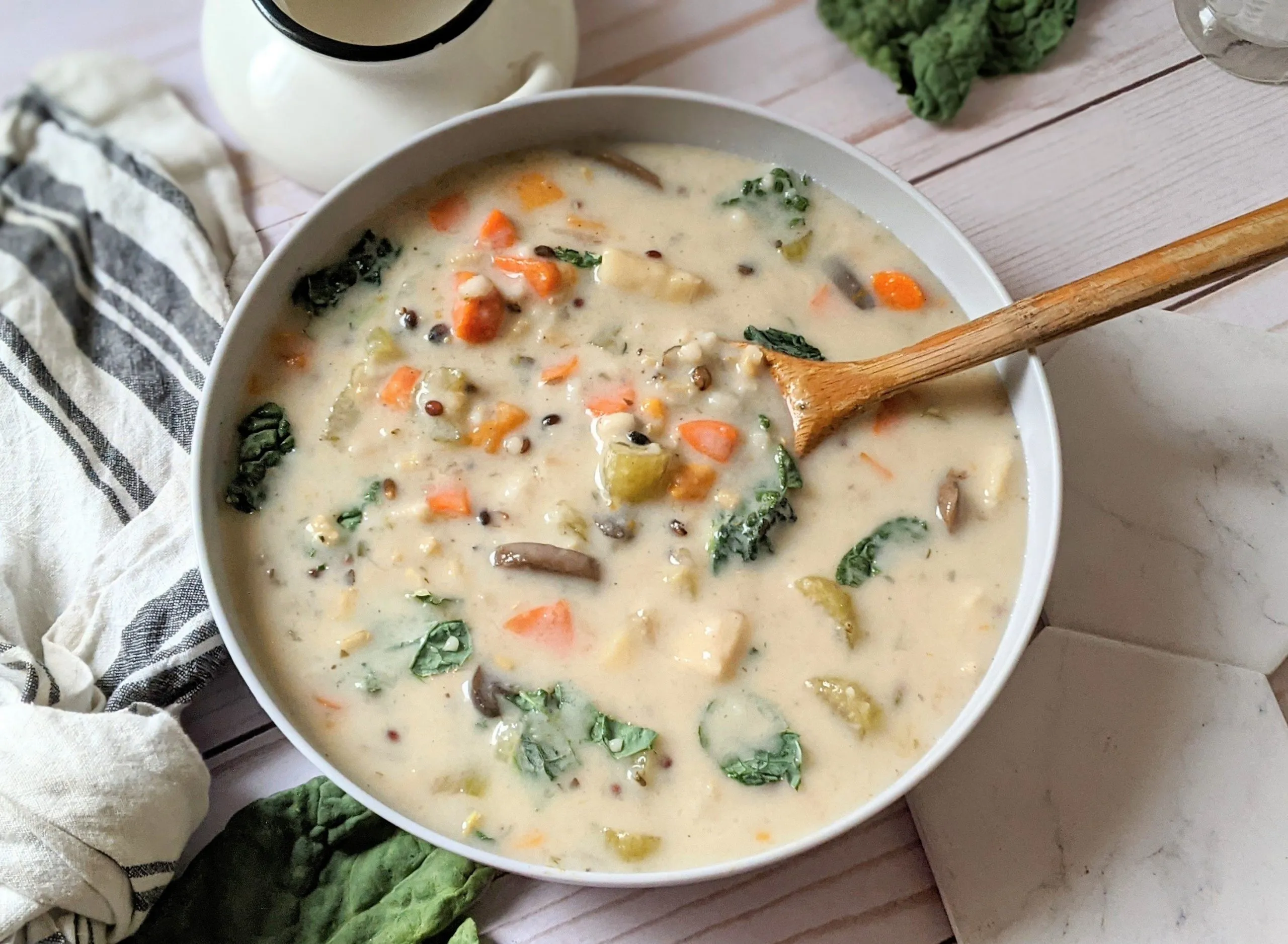 Vegan Mushroom Wild Rice Soup