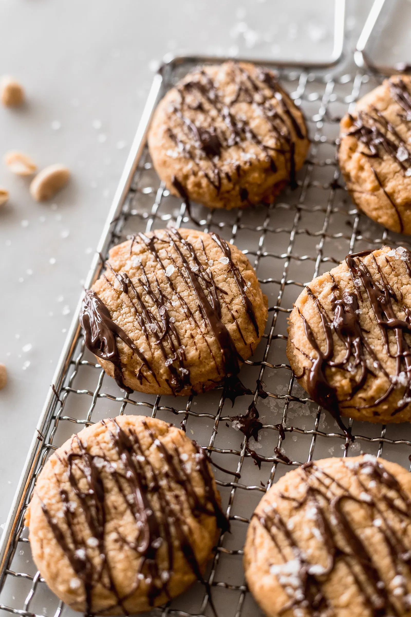 Vegan Peanut Butter Cookies with Chocolate Drizzle