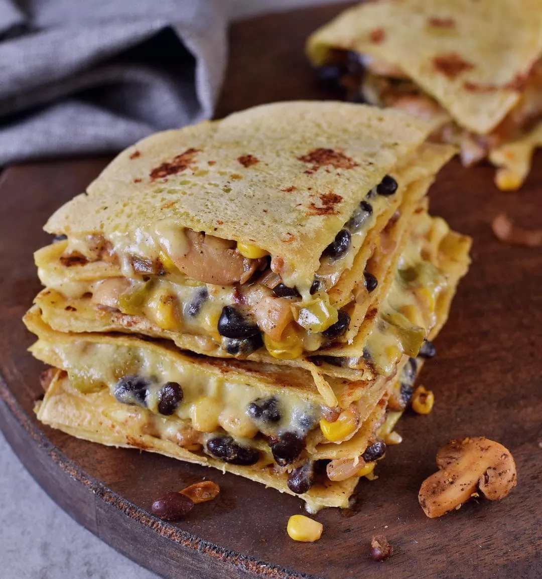 Vegan Quesadillas with Homemade Cheese
