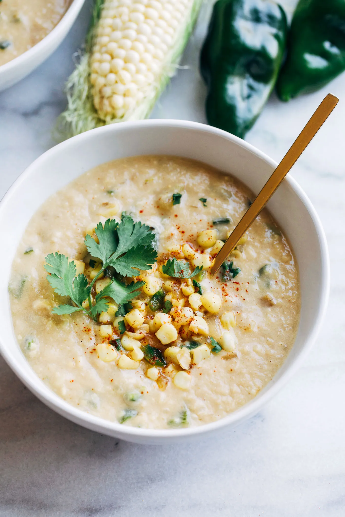 Vegan Roasted Poblano Corn Dip