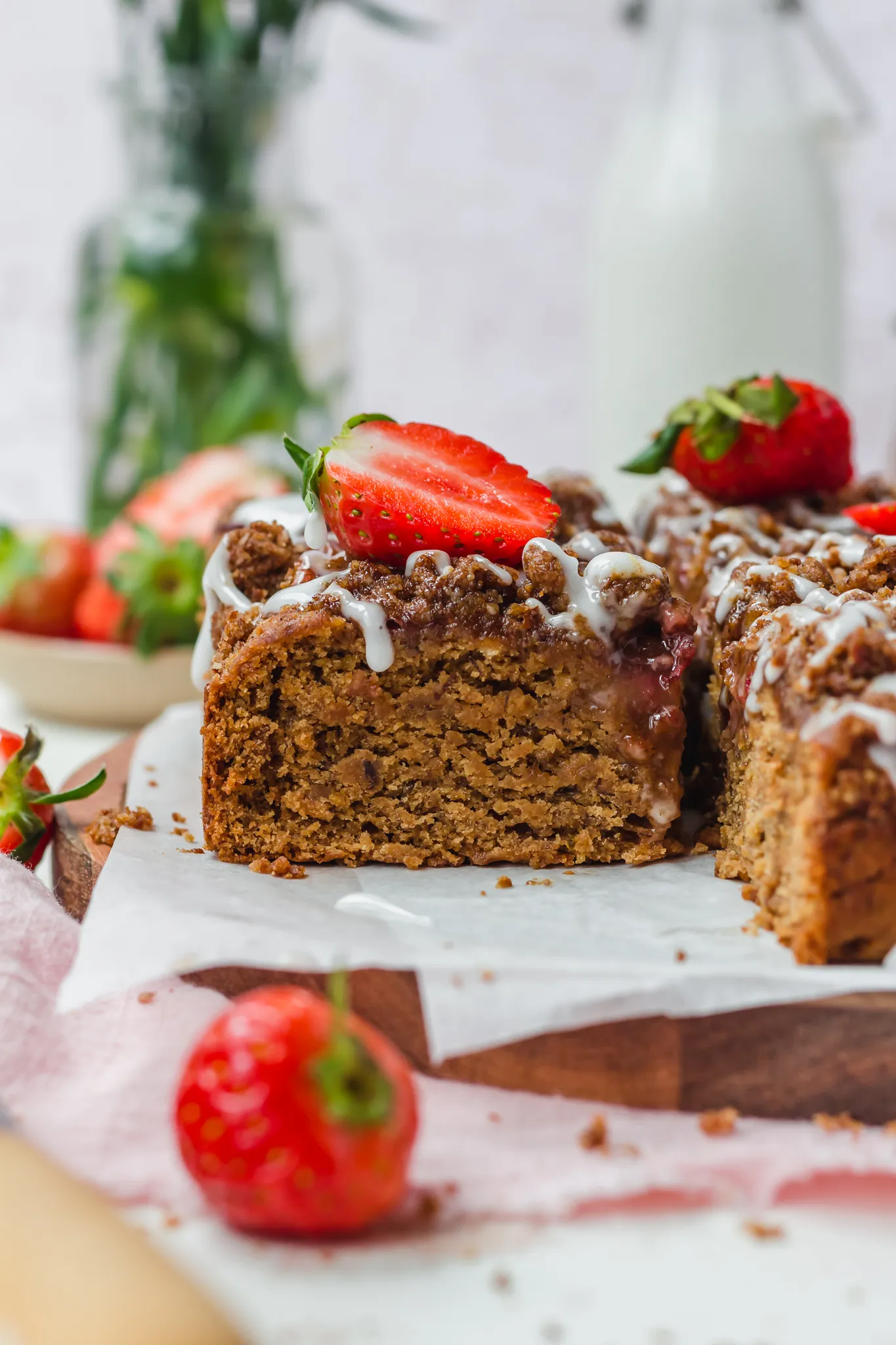 Vegan Strawberry Crumb Cake