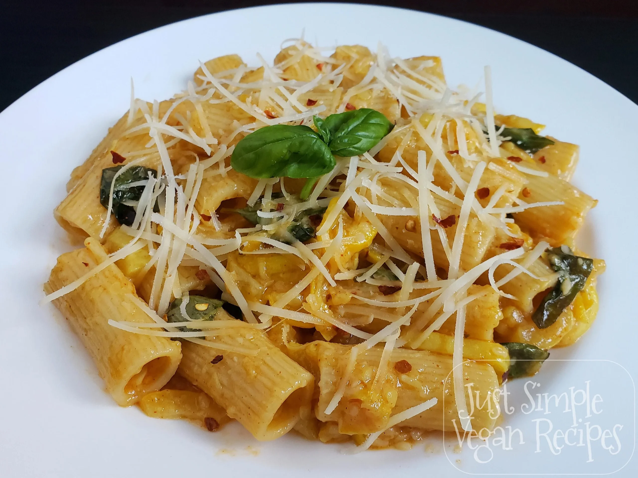 Vegan Summer Squash Rigatoni