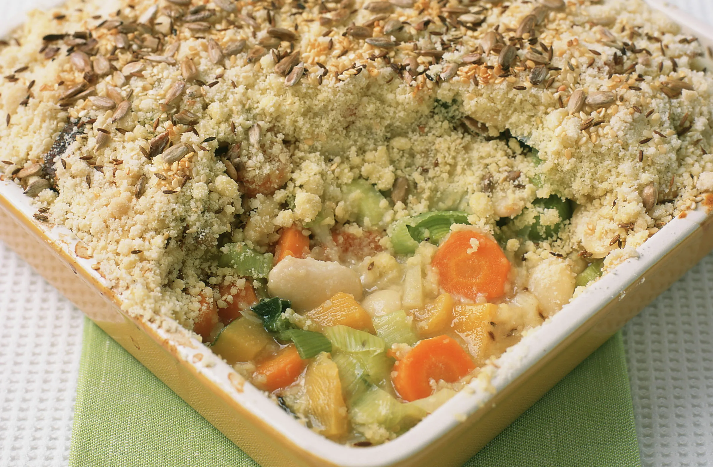 Vegetable Crumble with Rosemary Nut Topping
