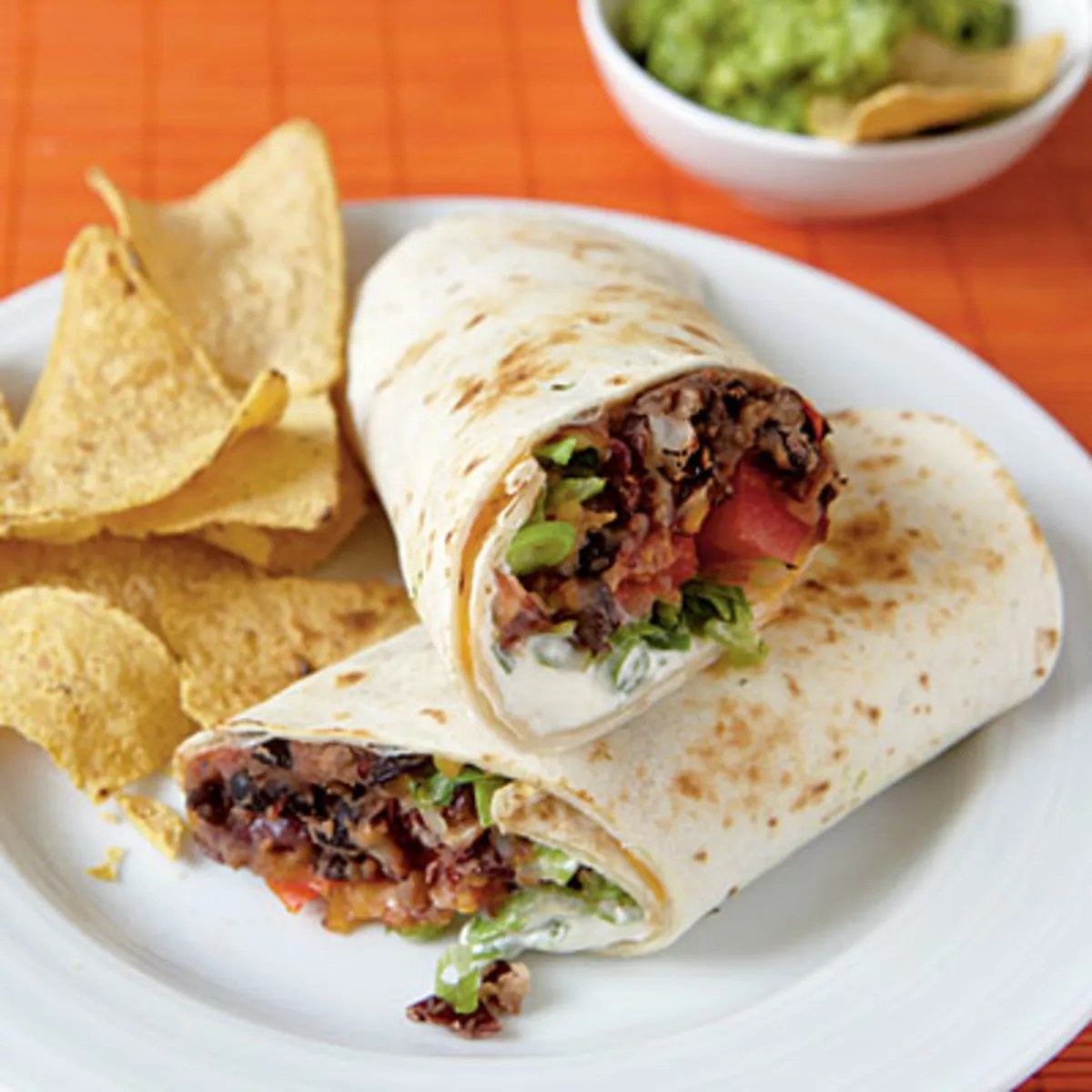 Vegetarian Burrito Bites with Spicy Guacamole