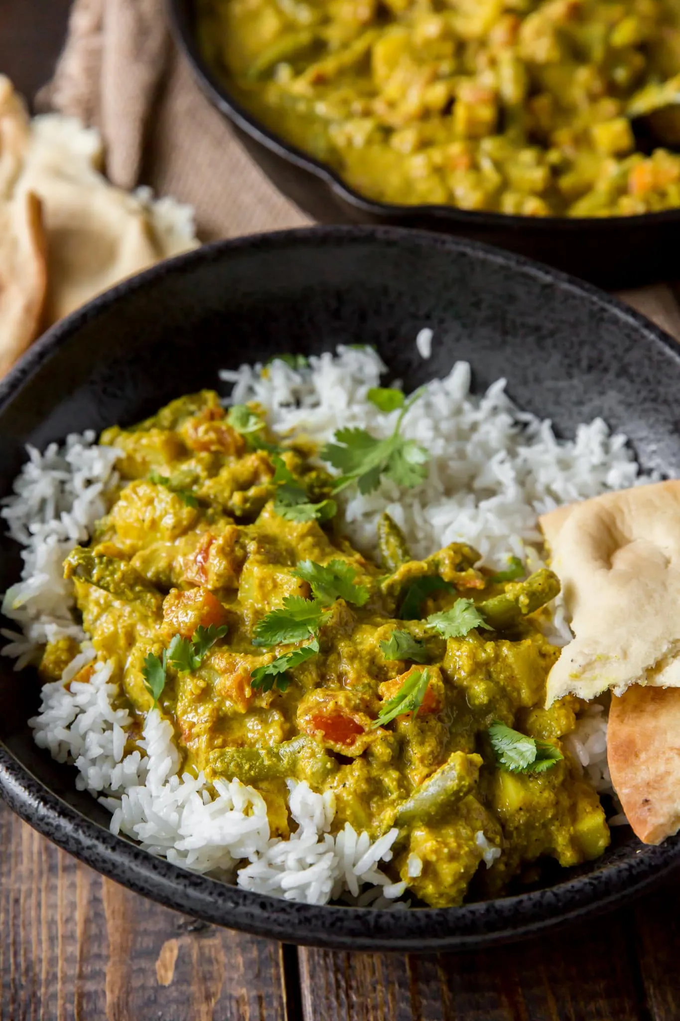 Vegetarian Korma with Black Beans and Almonds