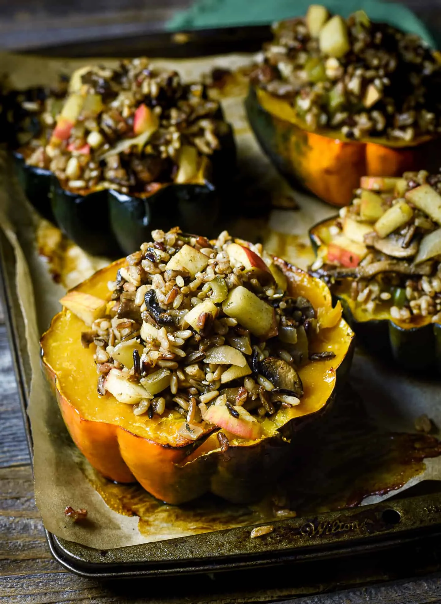Vegetarian Wild Rice Stuffed Acorn Squash