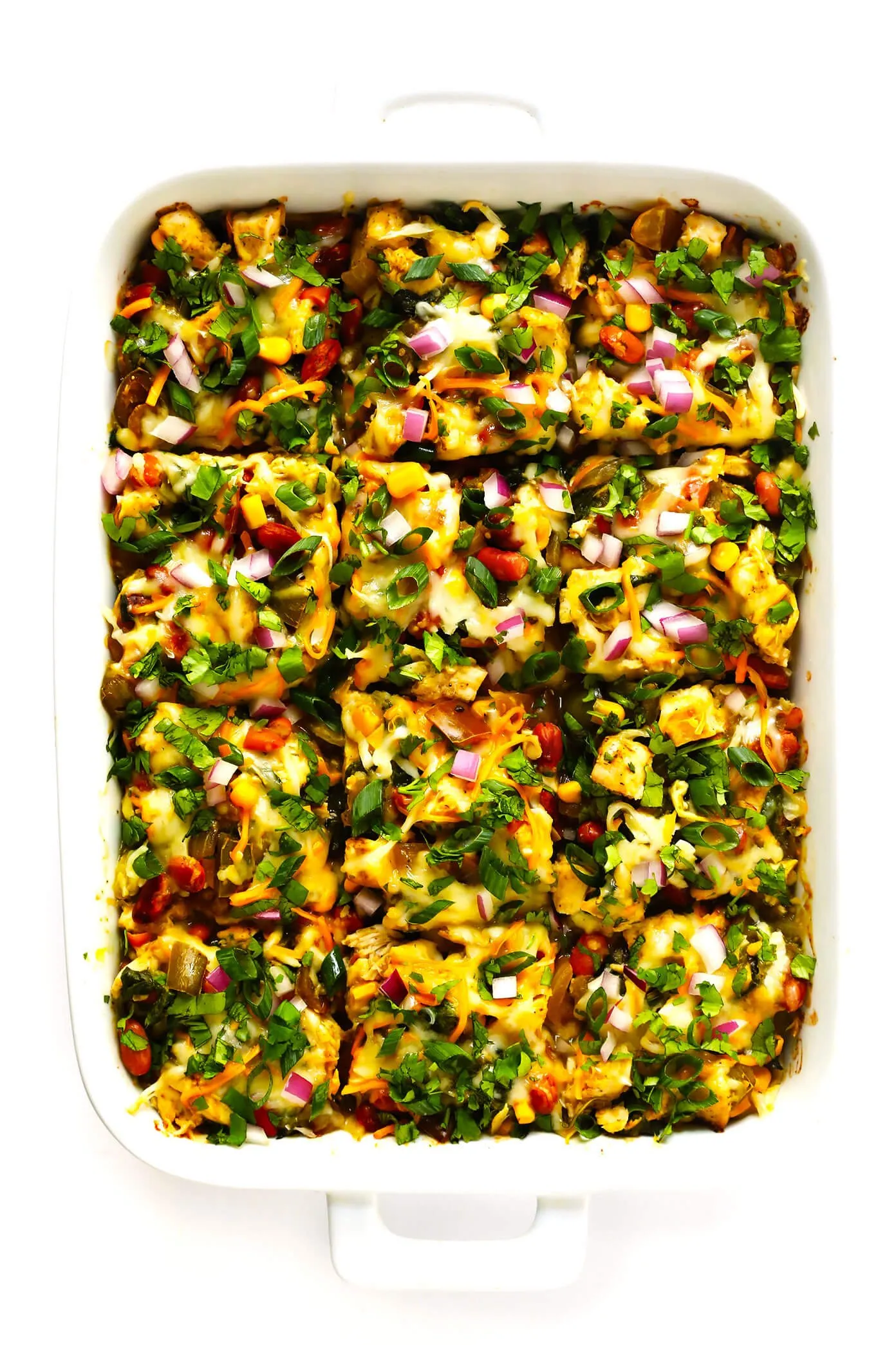 Verde Chicken Enchilada Casserole