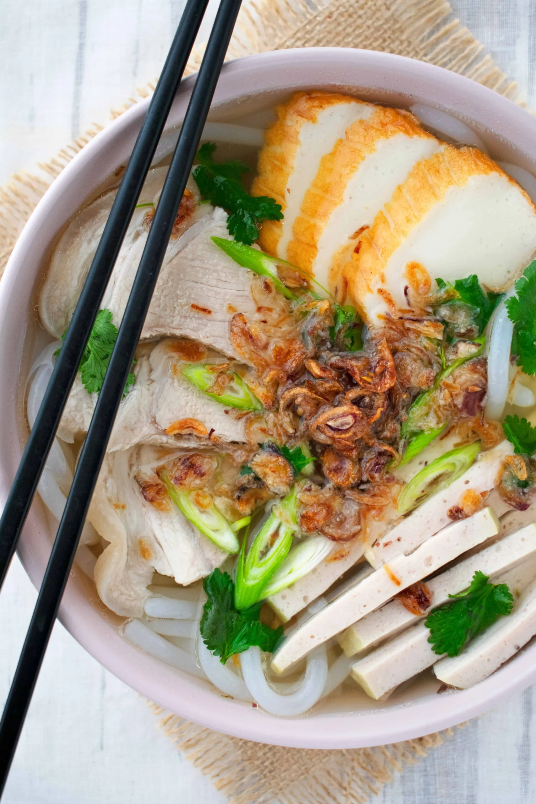 Vietnamese Banh Canh Thick Noodles Soup