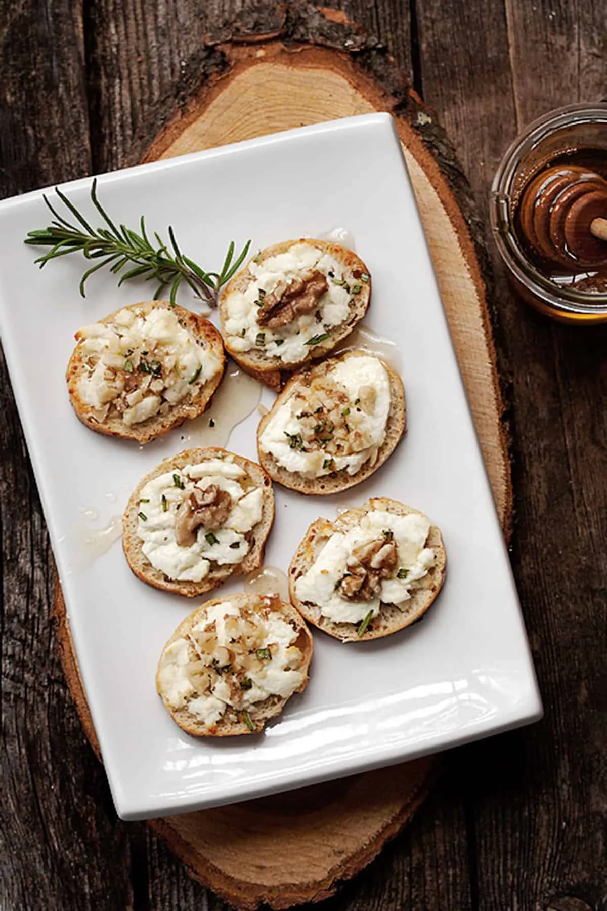 Walnut Crusted Goat Cheese with Thyme Honey