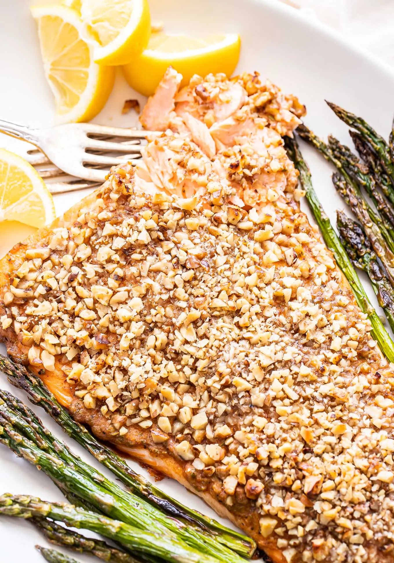 Walnut Crusted Pesto Salmon