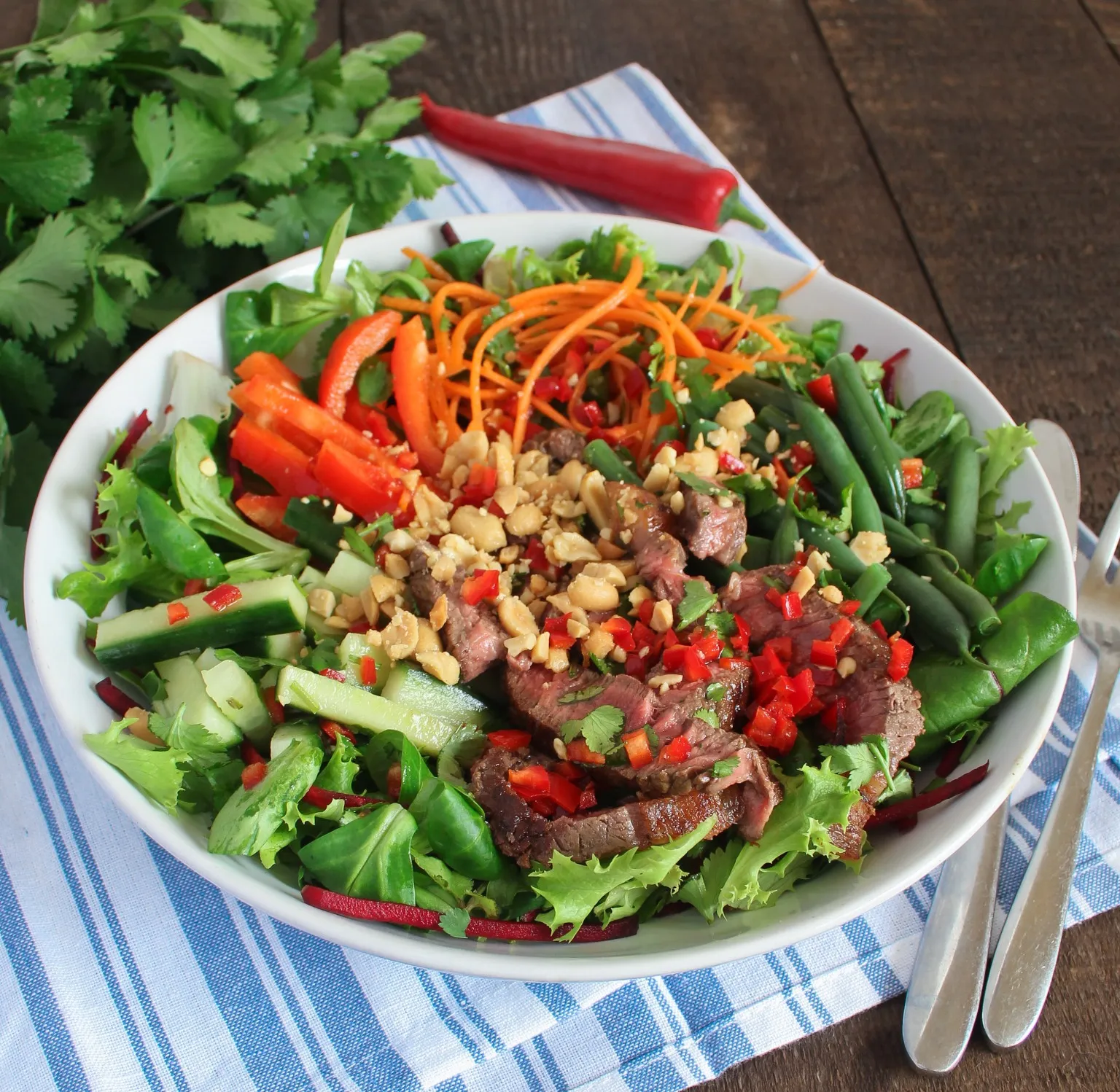 Warm Beef and Veggie Amaranth Salad