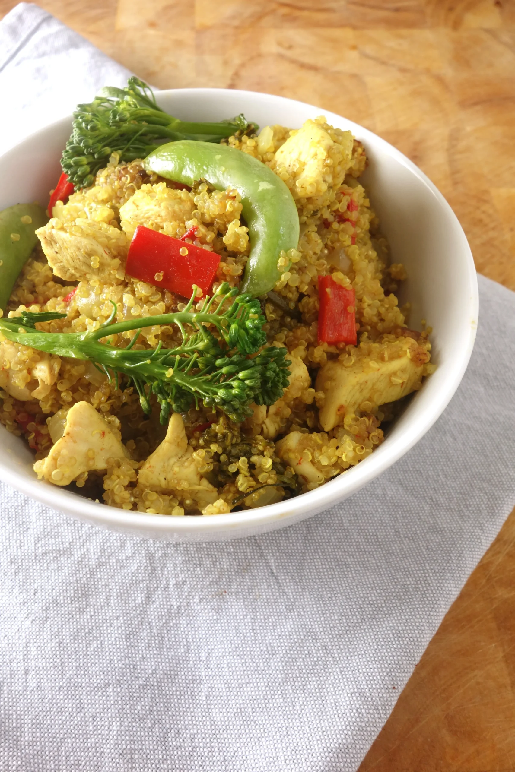 Warm Curry Quinoa Chicken Salad