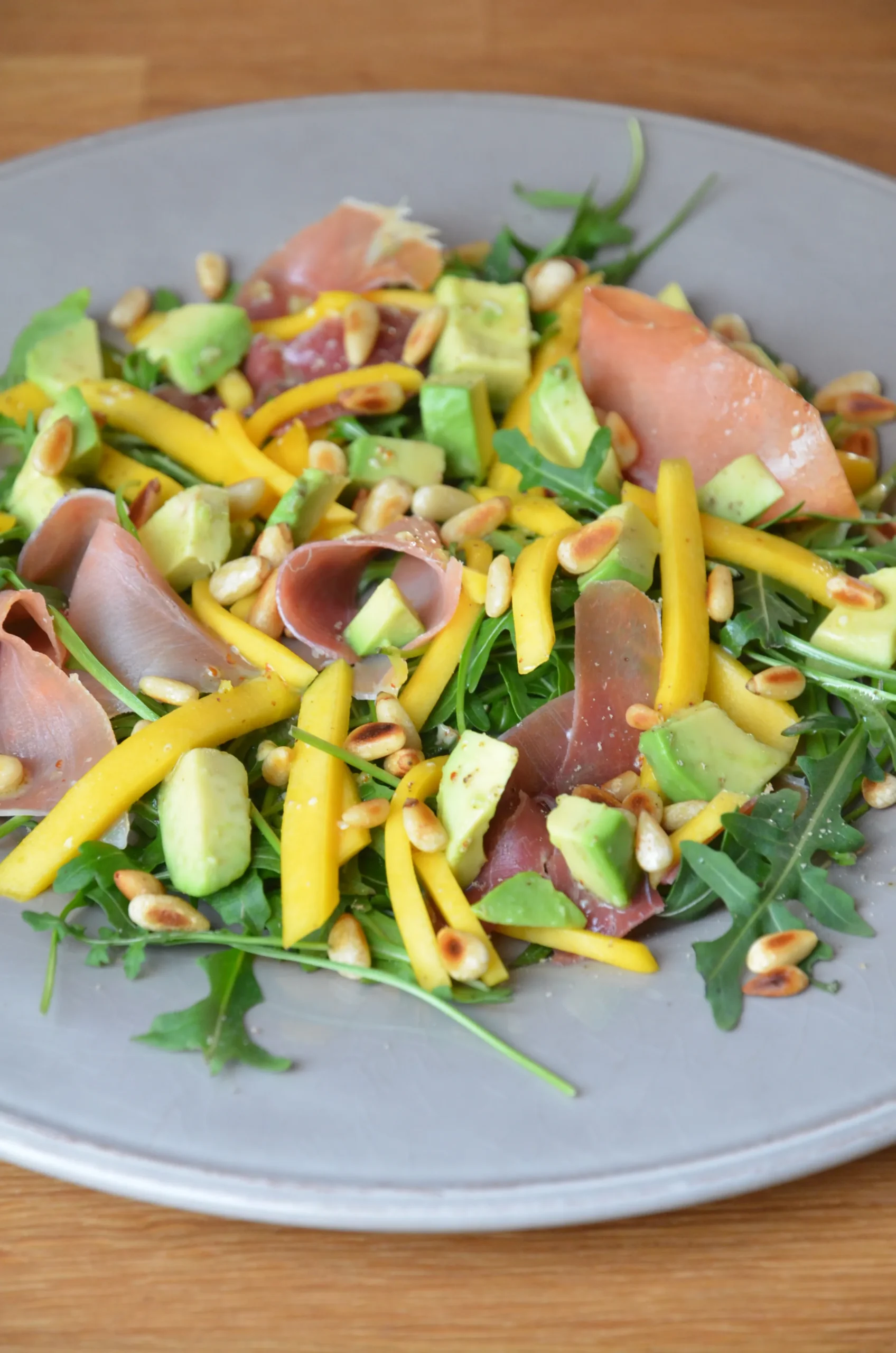 Watercress and Rocket Salad with Prosciutto and Mango
