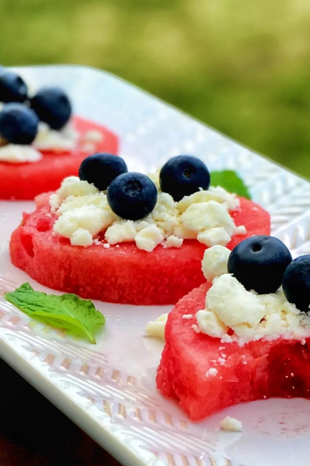 Watermelon Feta Blueberry Bites