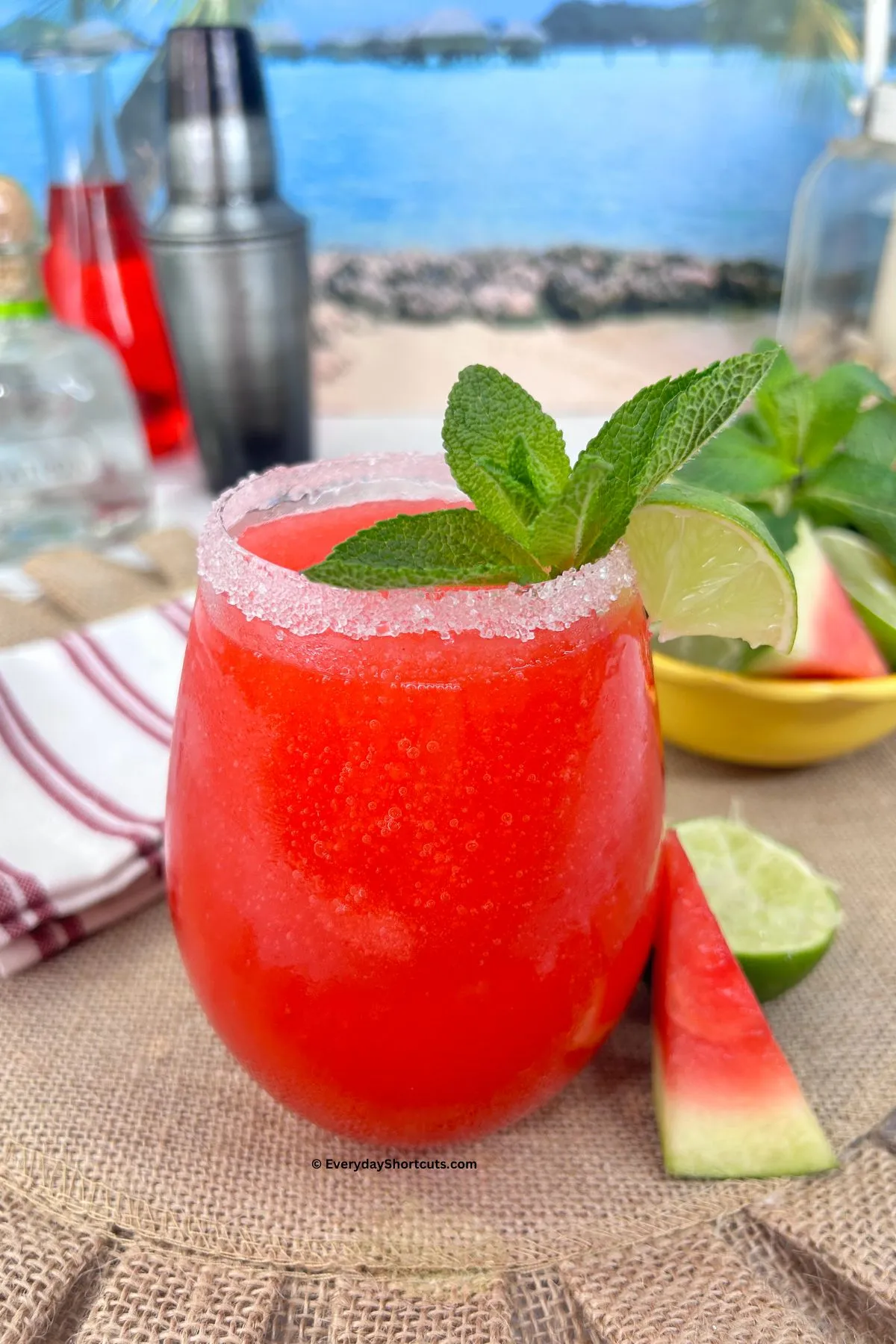 Watermelon Lime Sorbet Frozen Watermelon Margaritas and a Mocktail