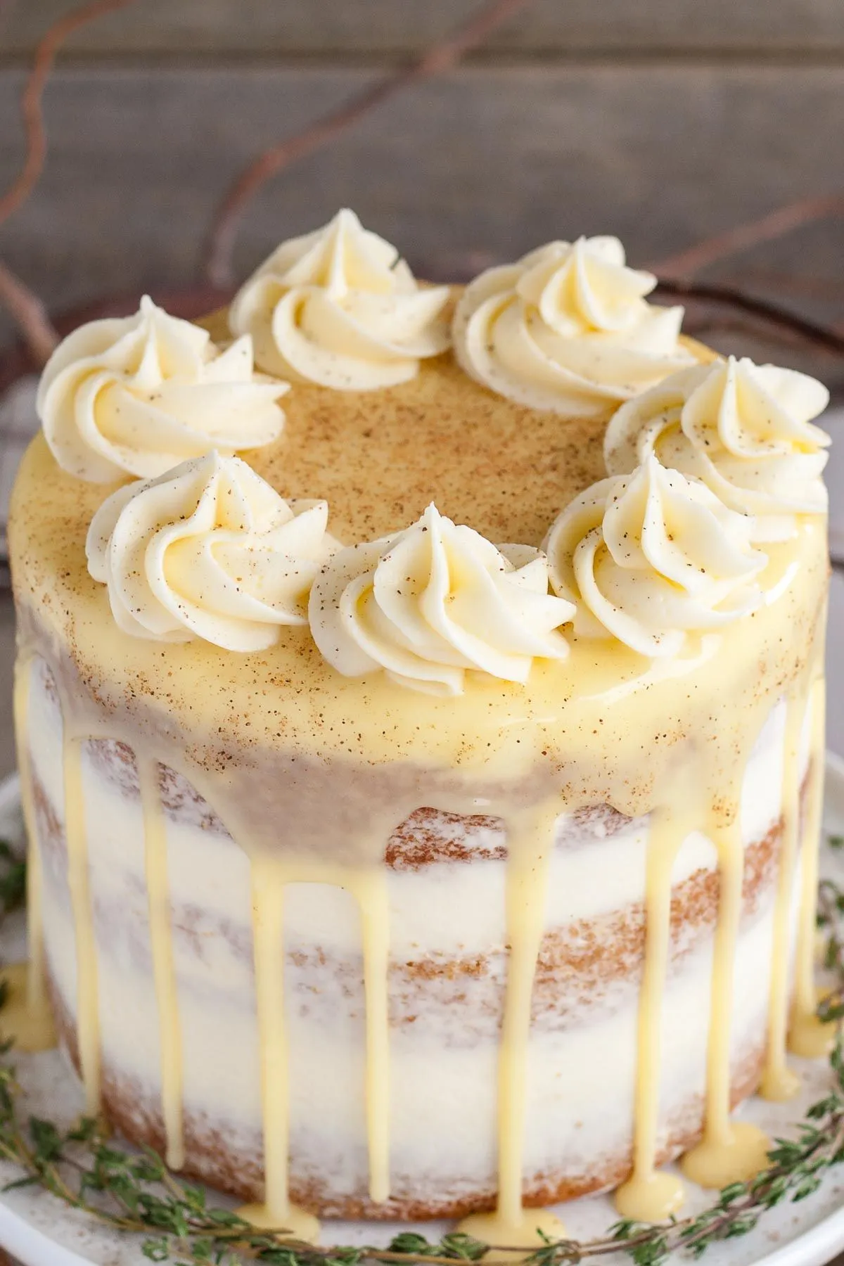 White Chocolate Eggnog Cheesecake Cake