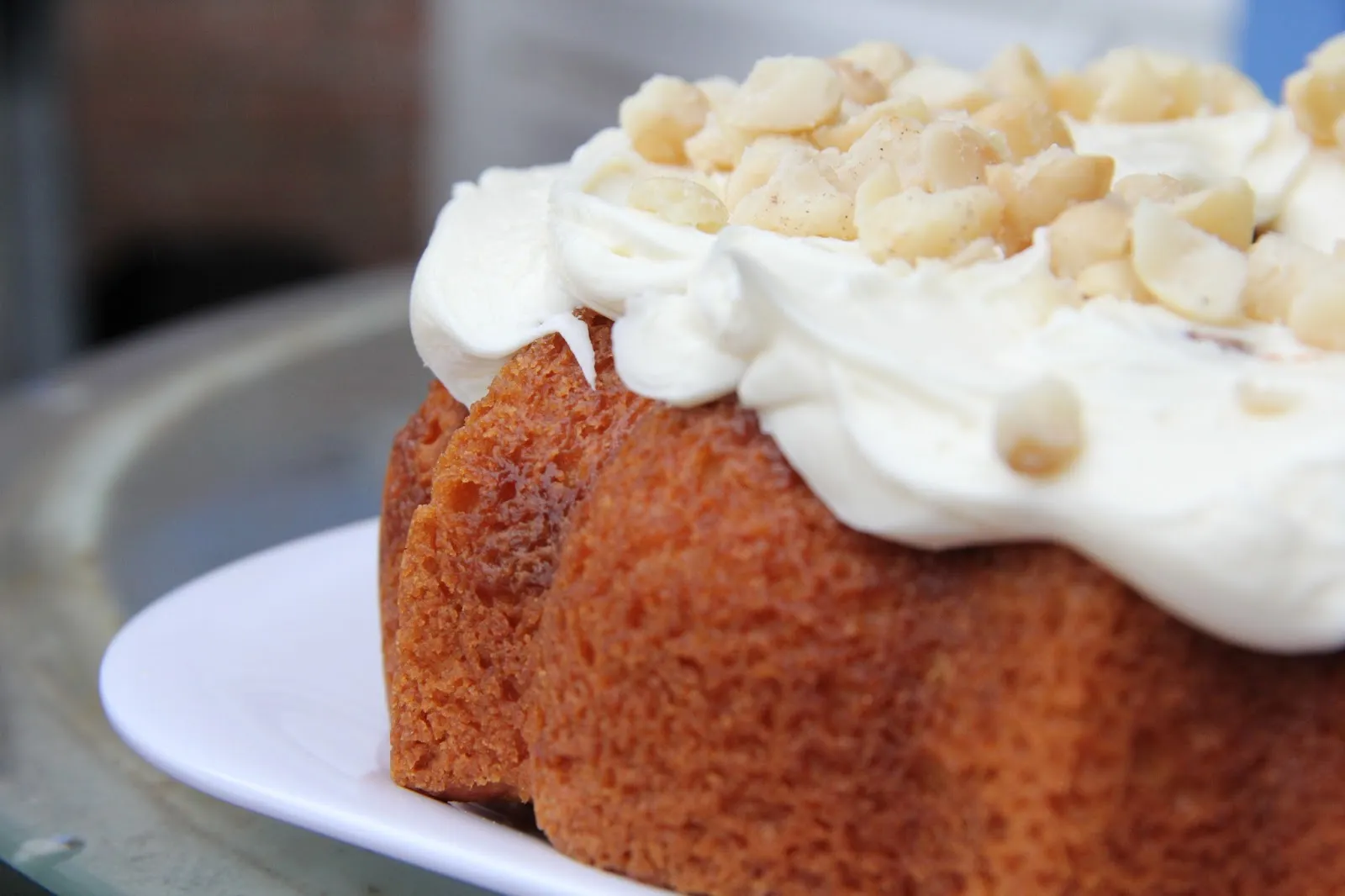 White Chocolate Macadamia Nut Cake