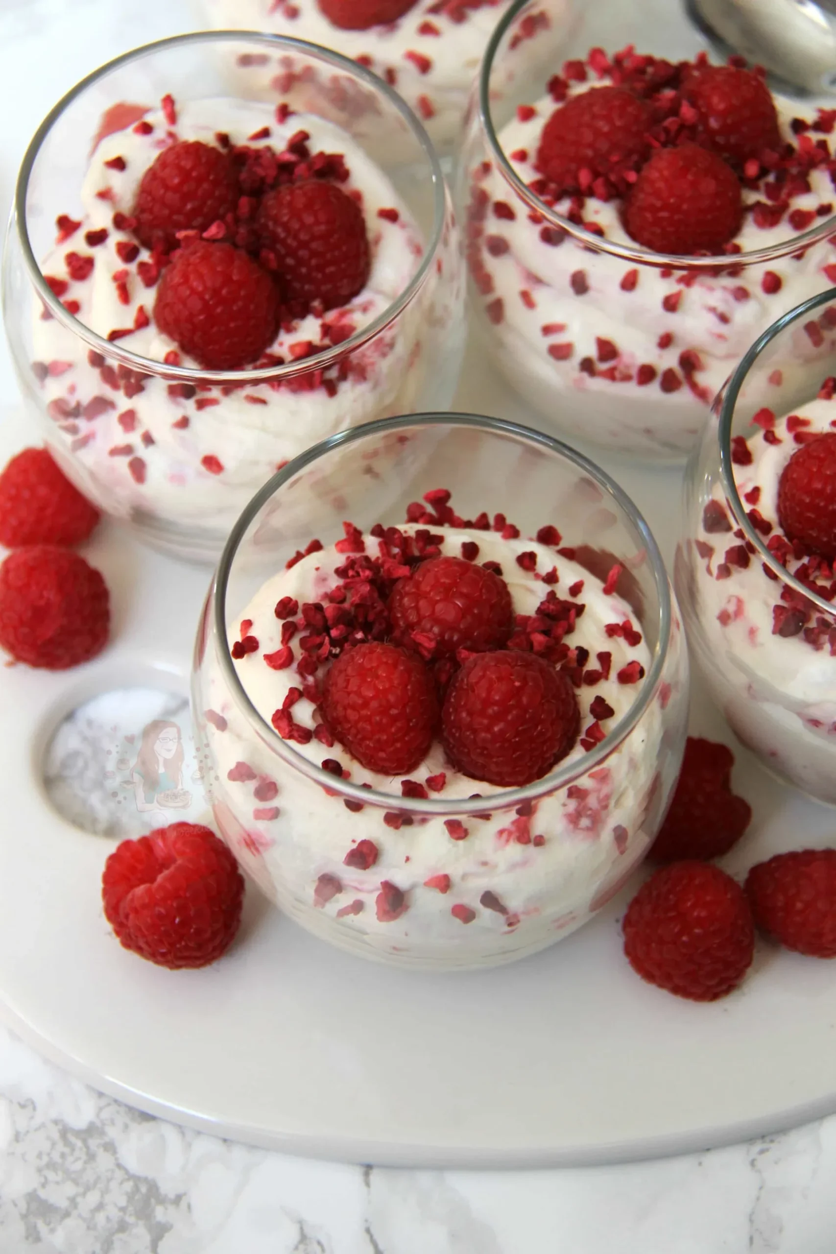 White Chocolate Mousse with Macerated Raspberries
