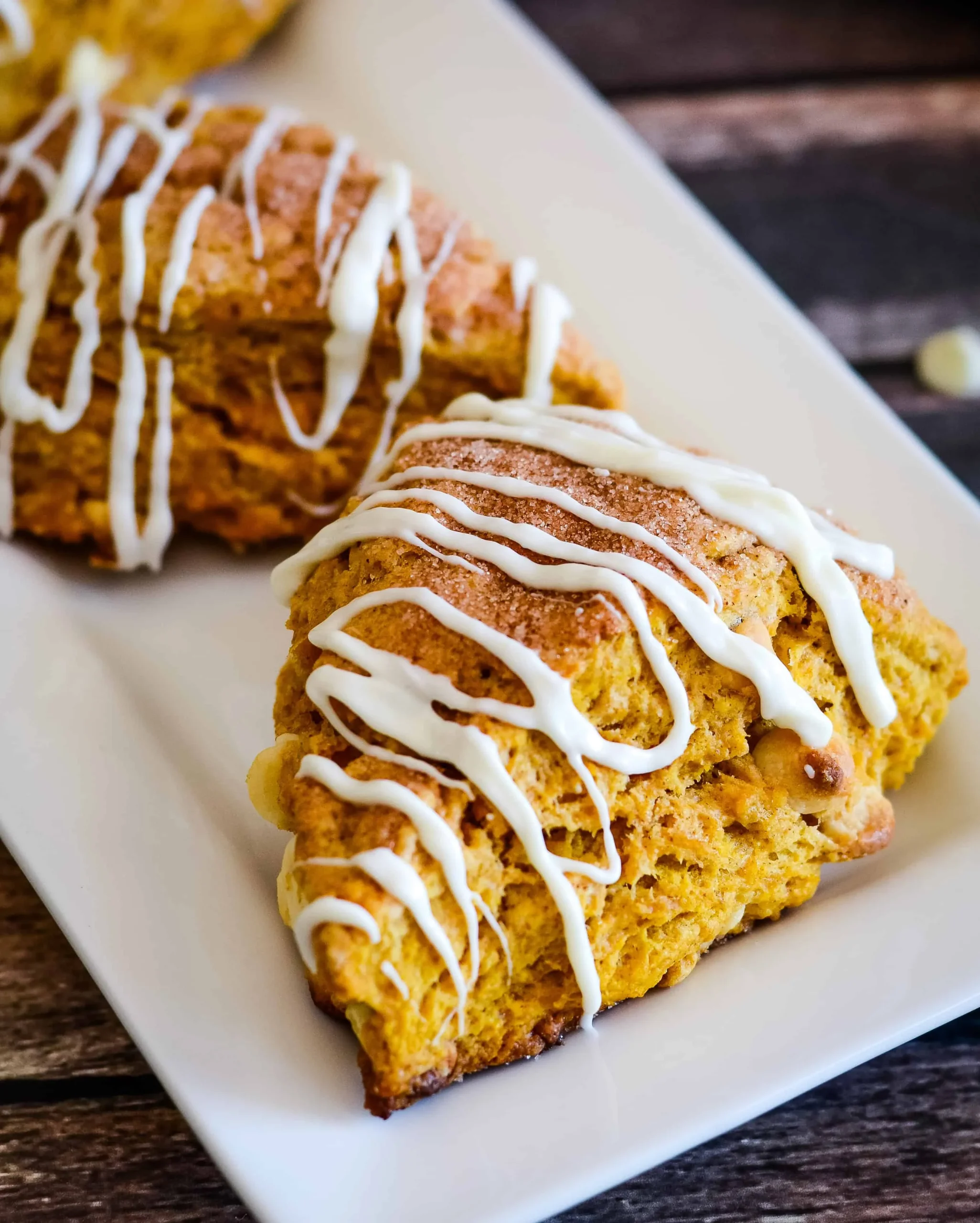 White Chocolate Pumpkin Scones