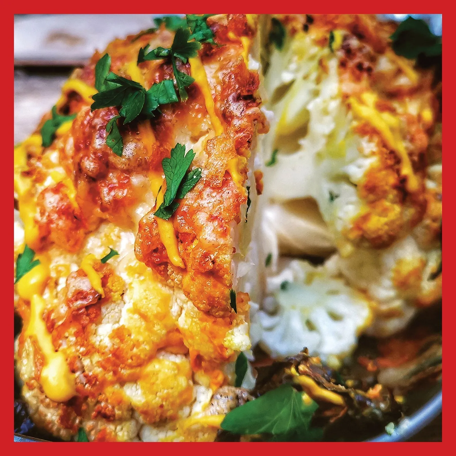 Whole Cauliflower with Crumbled Egg Vinaigrette