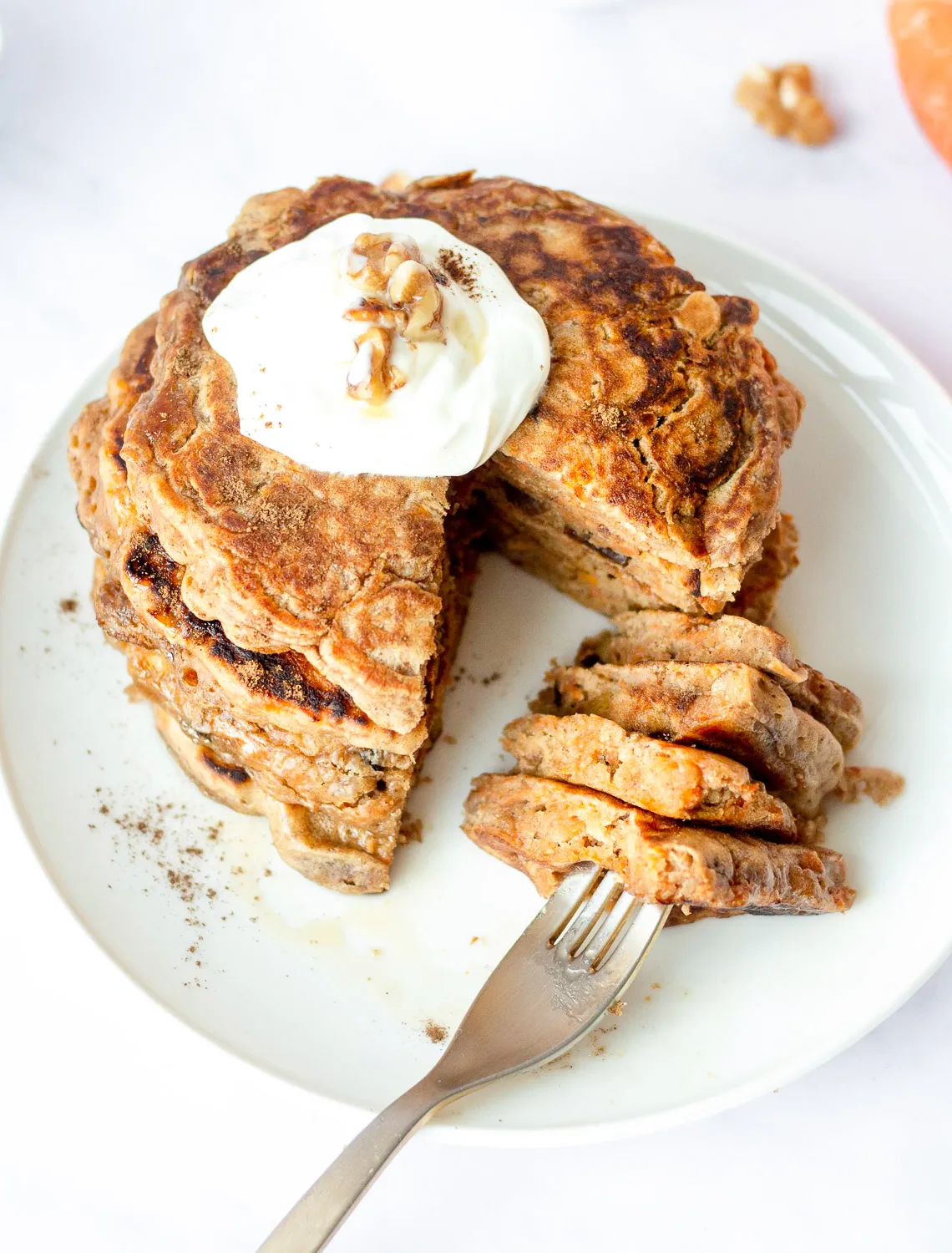 Whole Wheat Carrot Cake Pancakes