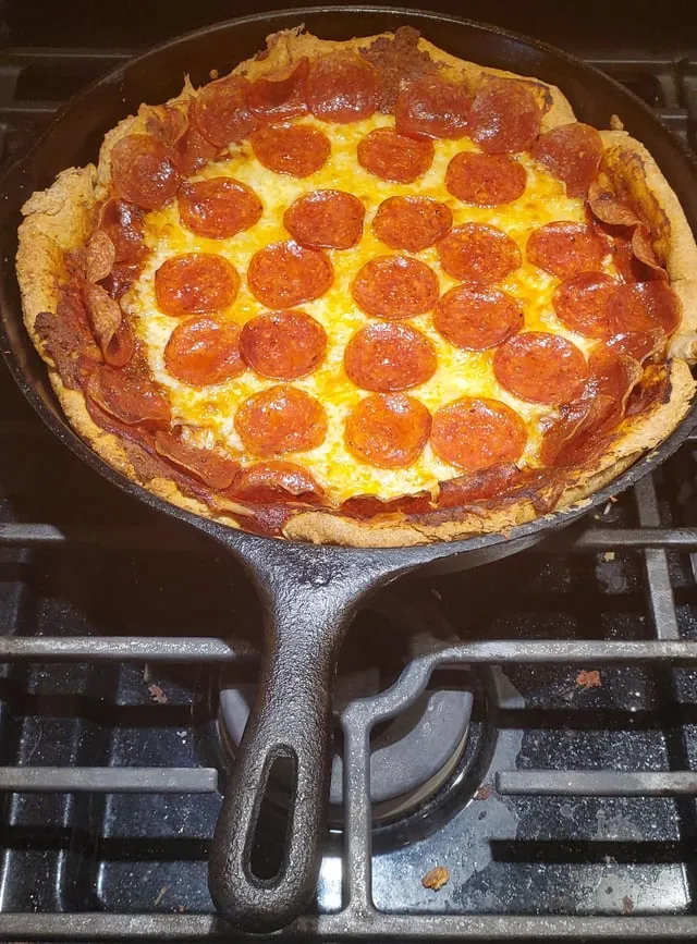Whole Wheat Chorizo Spinach Skillet Pizza
