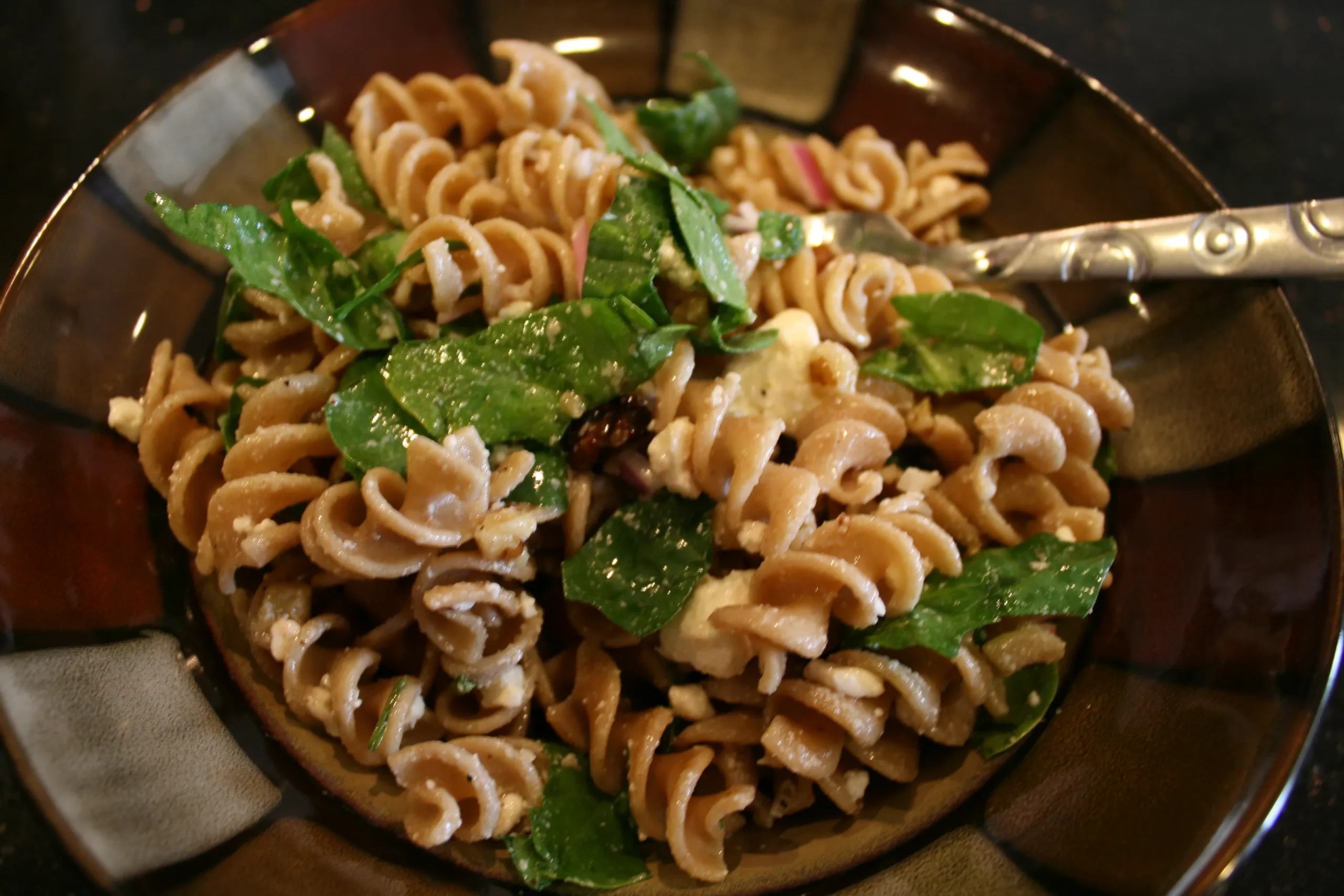 Whole Wheat Pasta with Walnuts and Feta Cheese