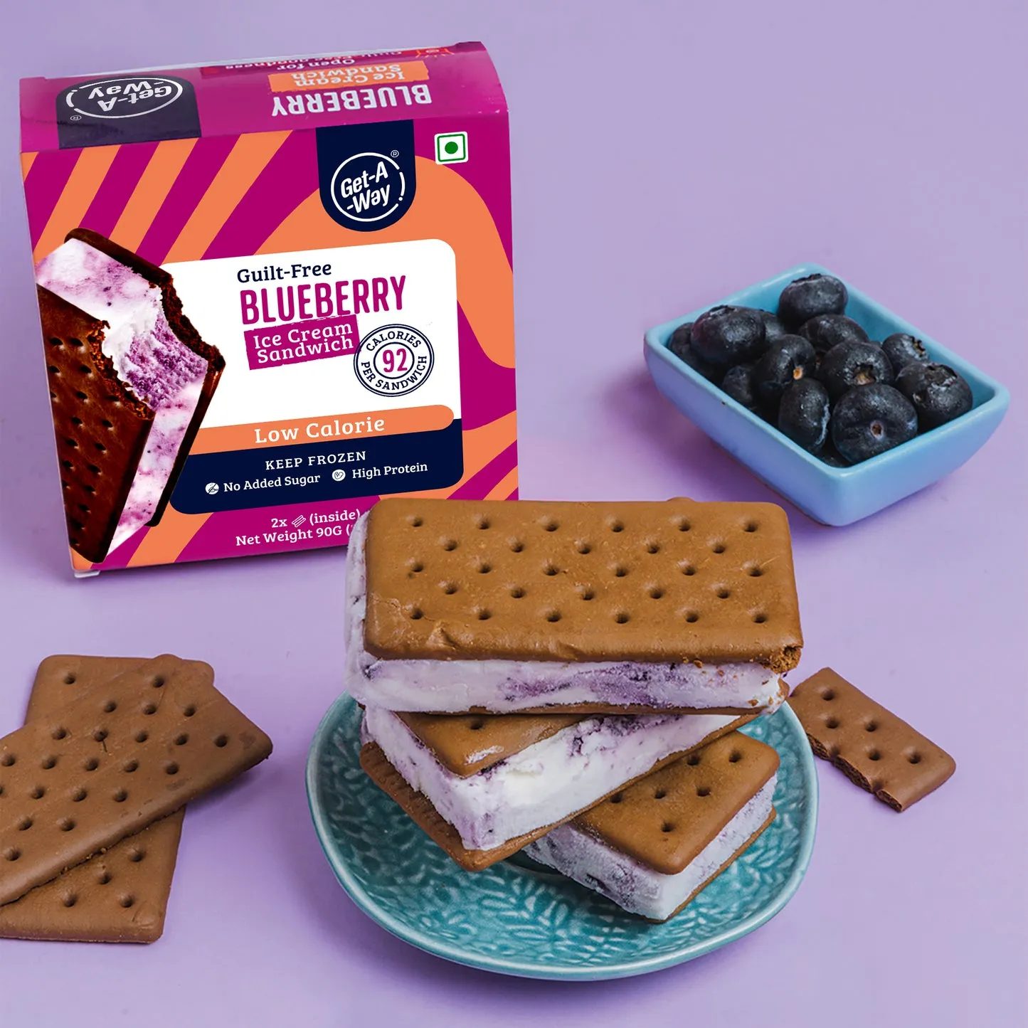 Wild Blueberry Ice Cream Sandwich