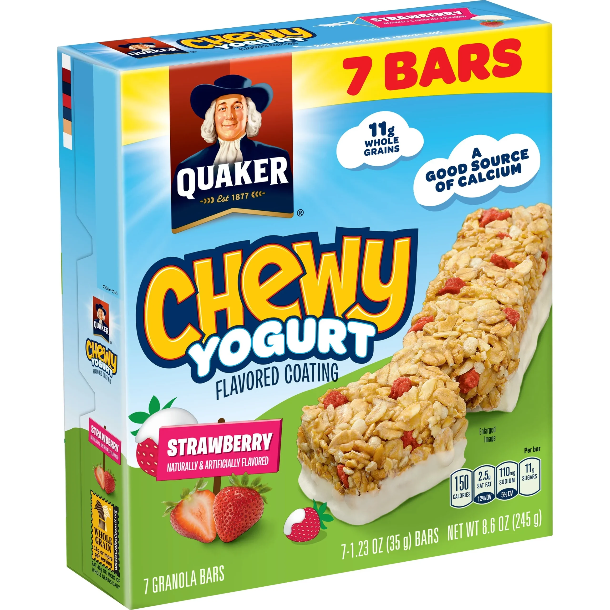 Yogurt Coated Gluten Free Chewy Strawberry Granola Bars