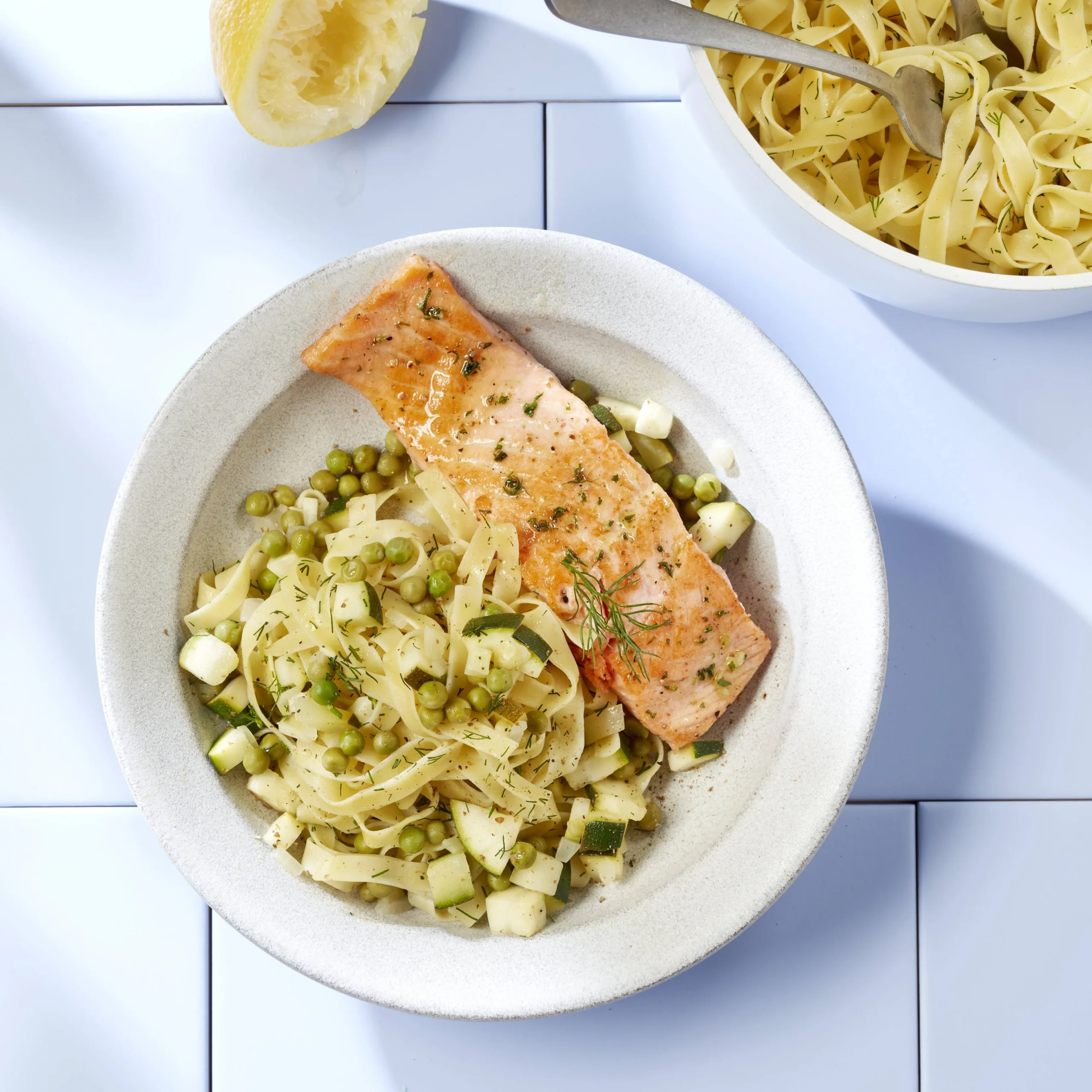 Zalm Tagliatelli met Zeewier
