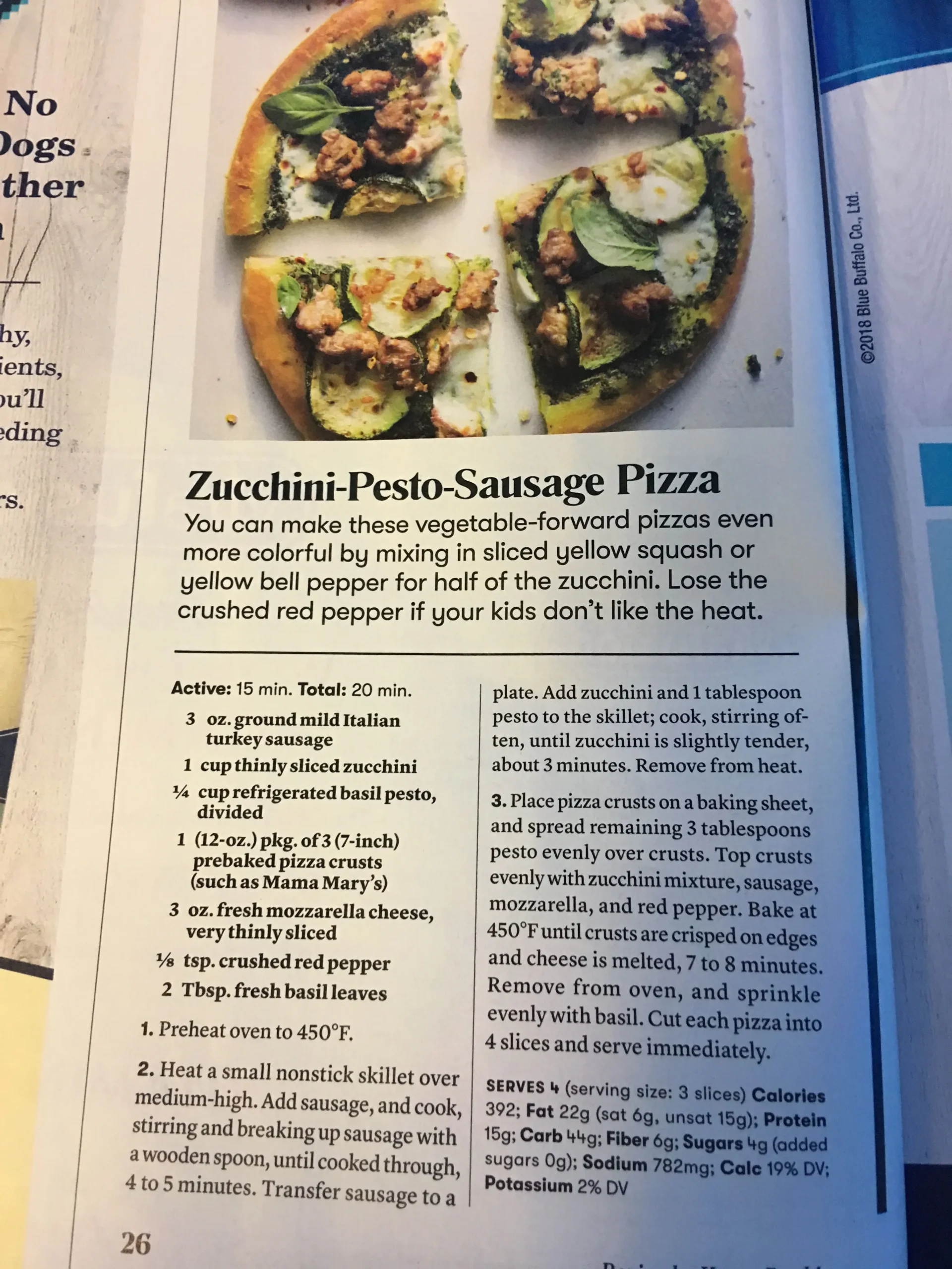 Zucchini Pesto Sausage Pizza