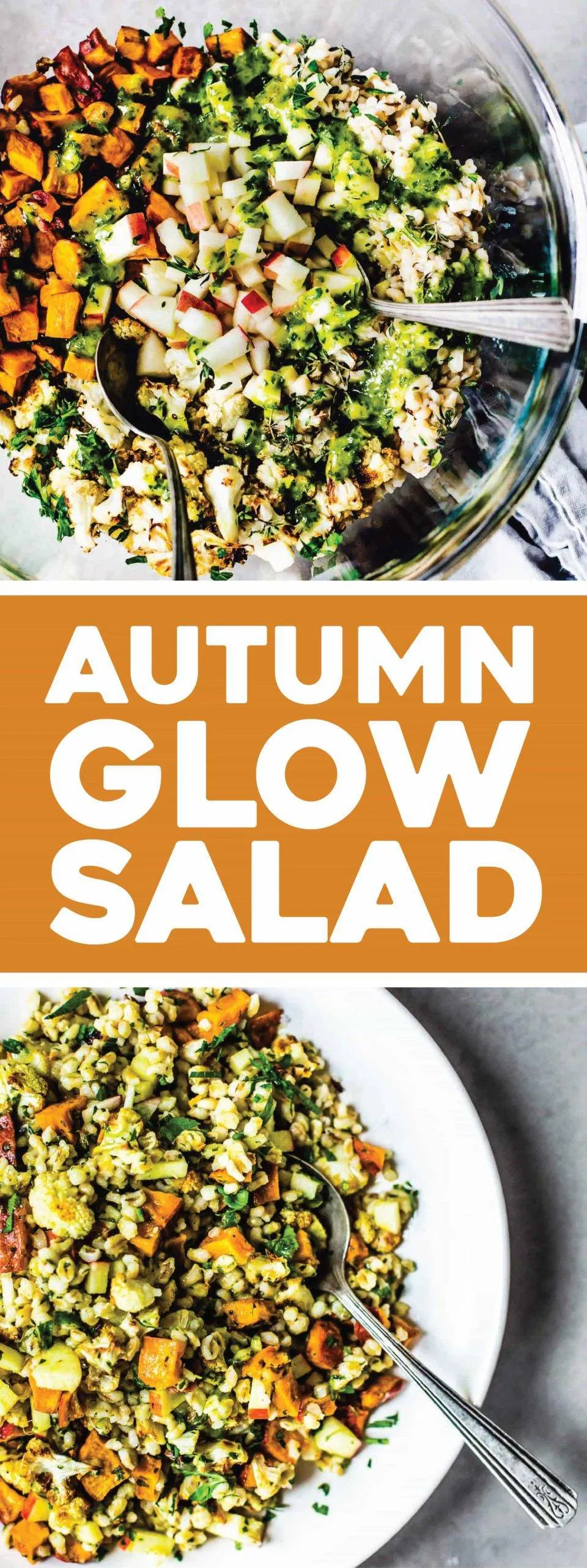 autumn glow salad with lemon dressing