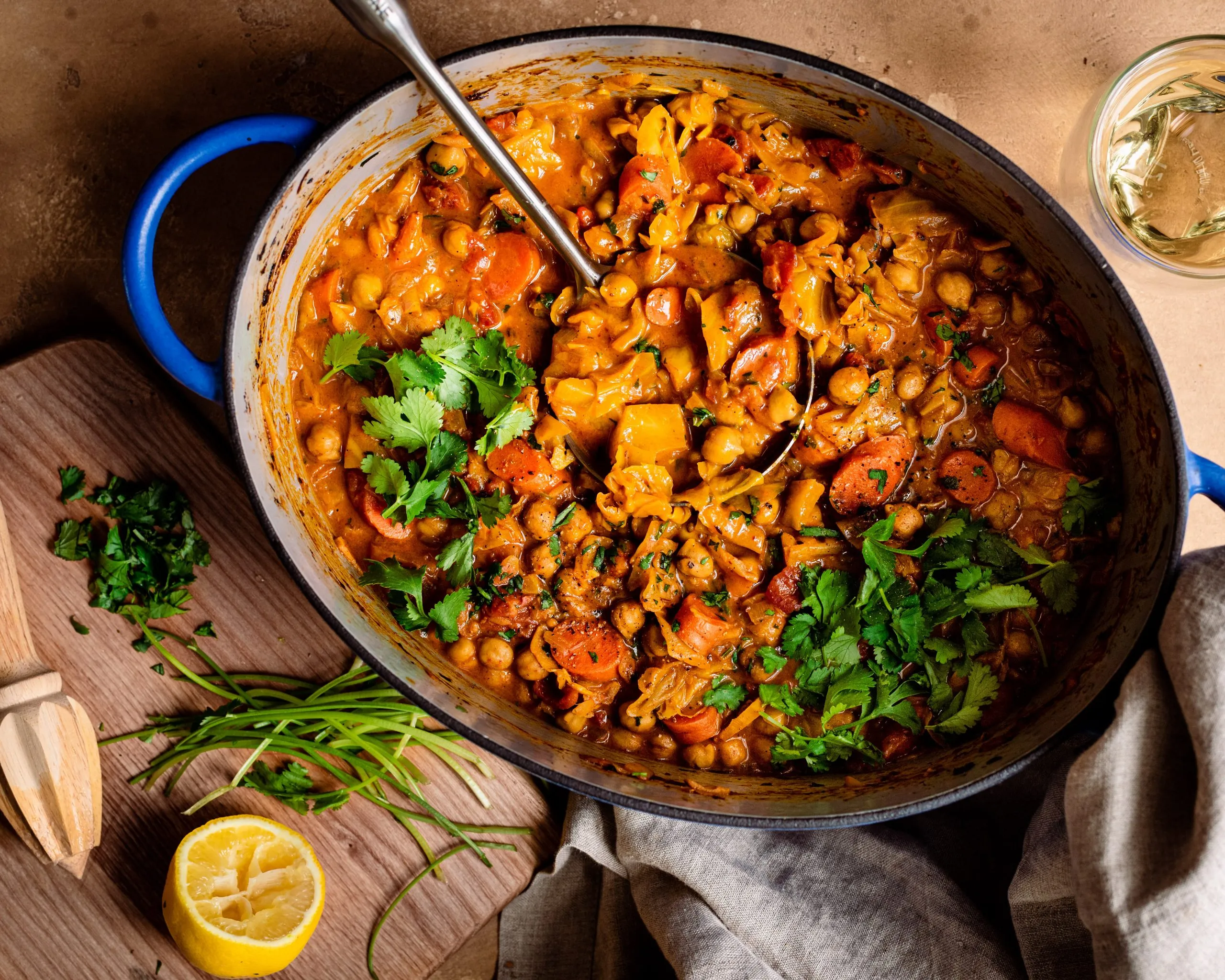 braised indian chickpea stew