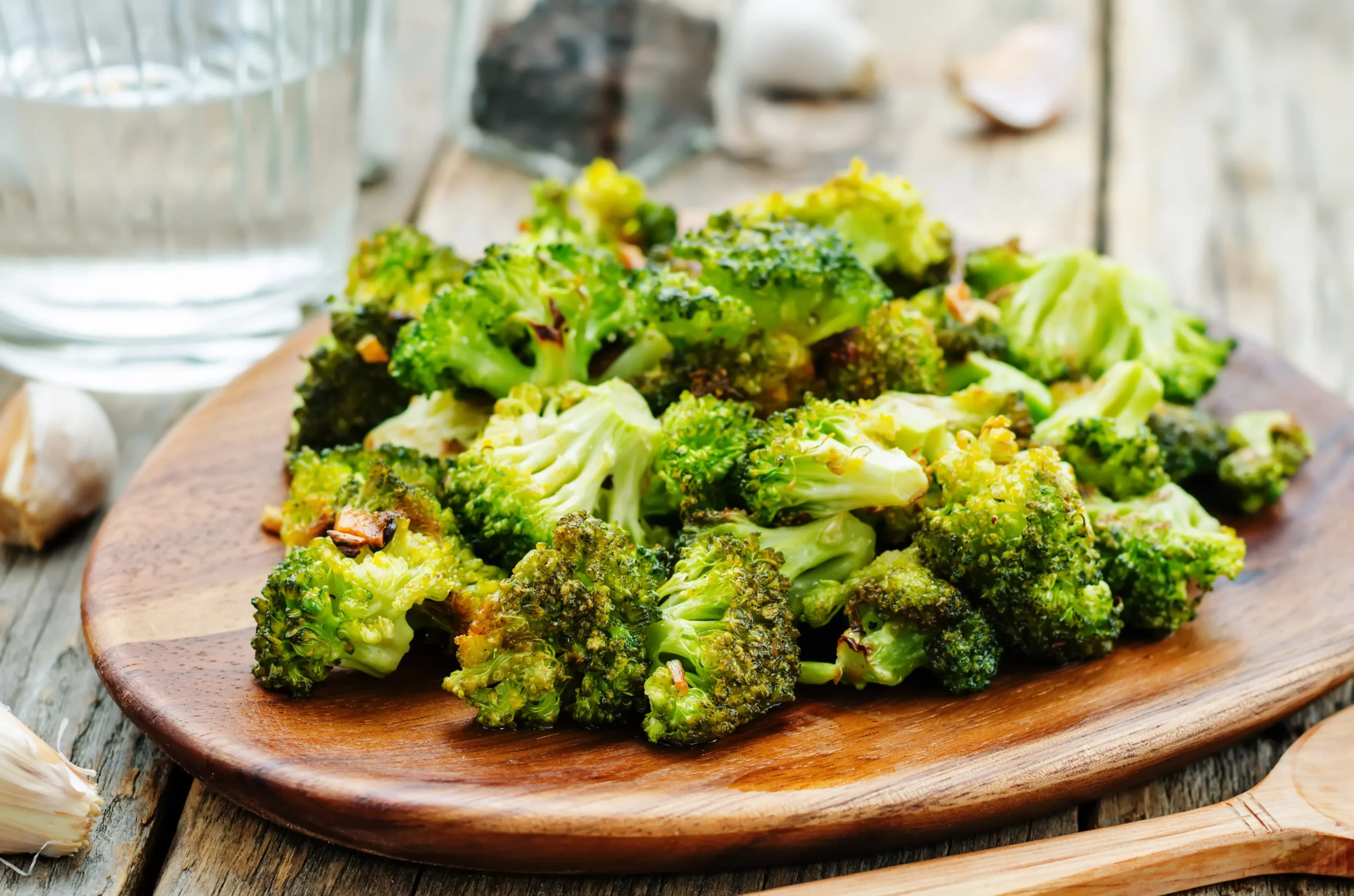 broccoli with sautéed garlic and red pepper flakes