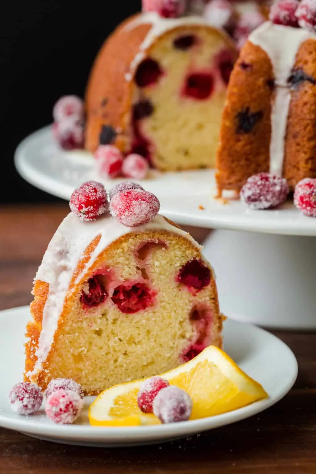 cranberry ginger and coconut bundt cake